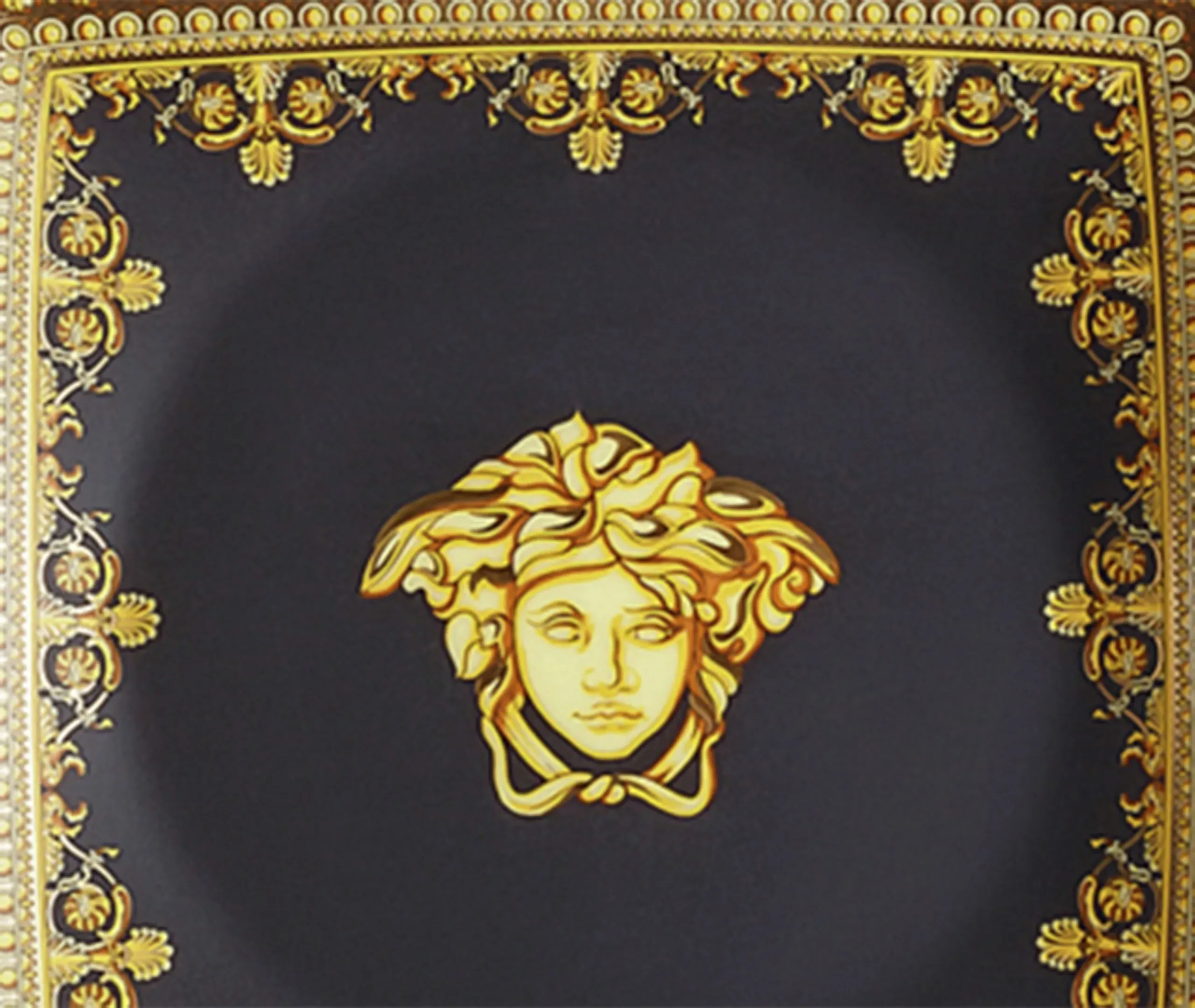 Versace Baroque Nero Square Bowl - Black, Porcelain