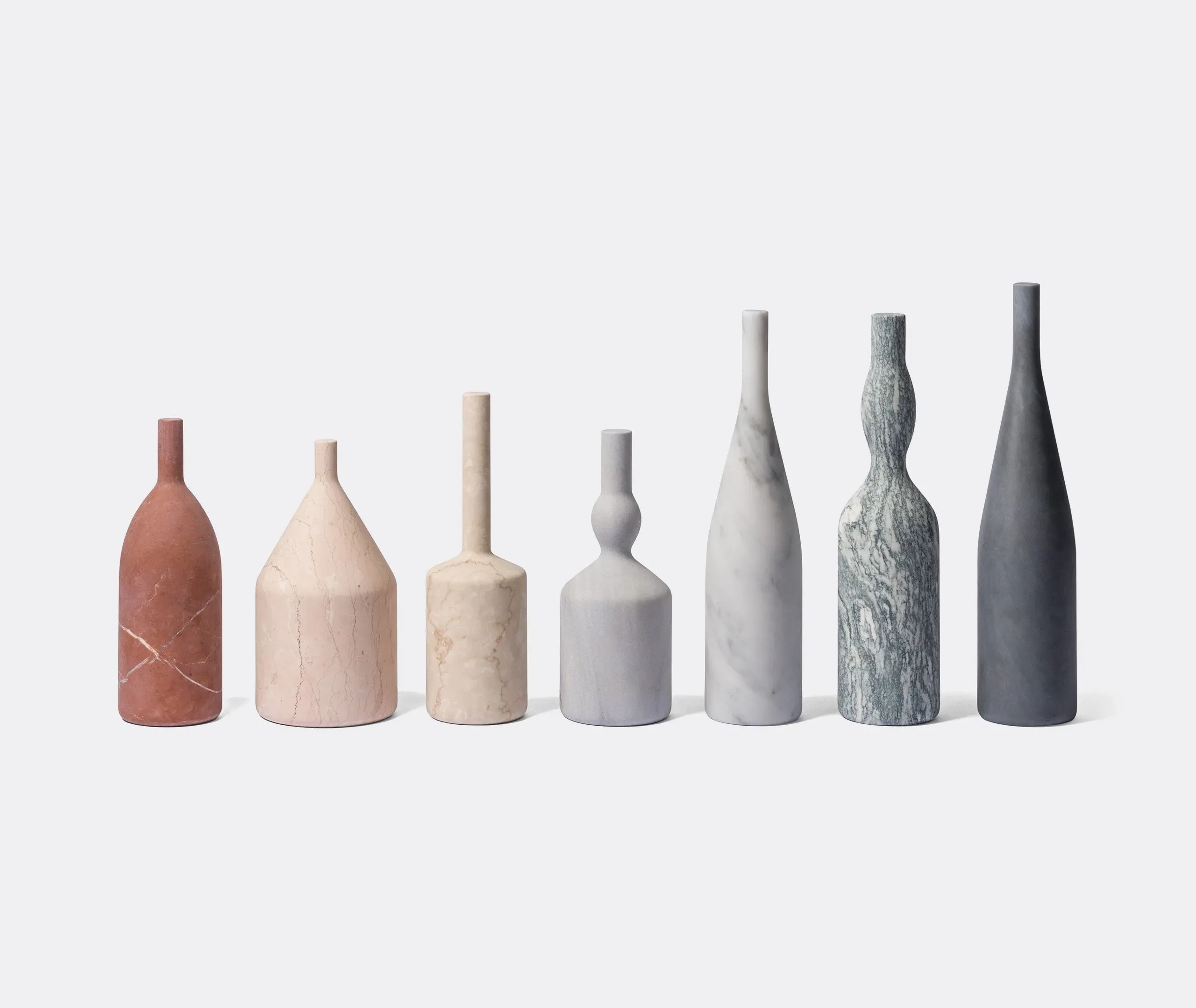 Decorative Bottle Object - Grey, Versilia Marble