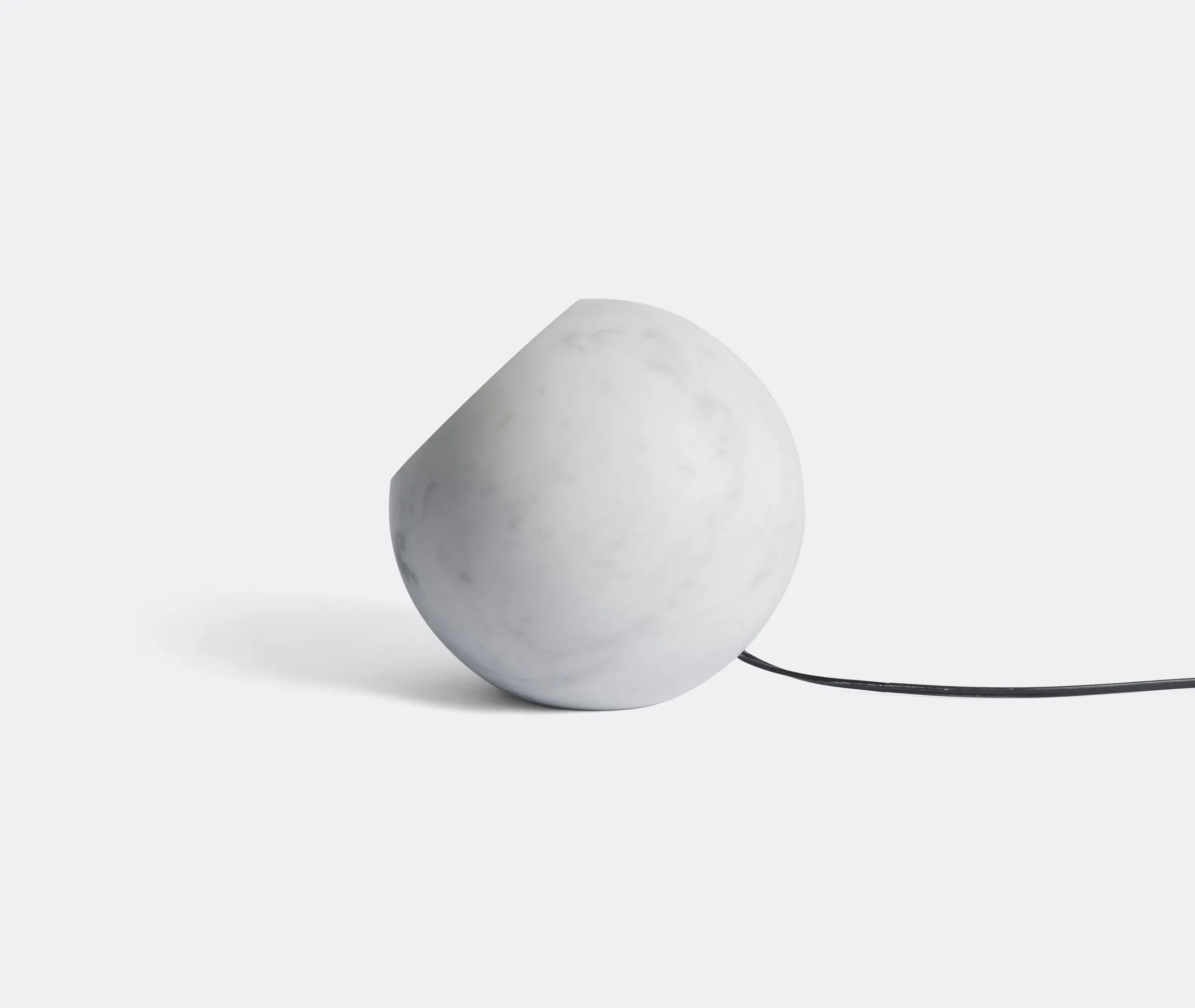 Small Table Lamp Sculptural Design - White, Marble