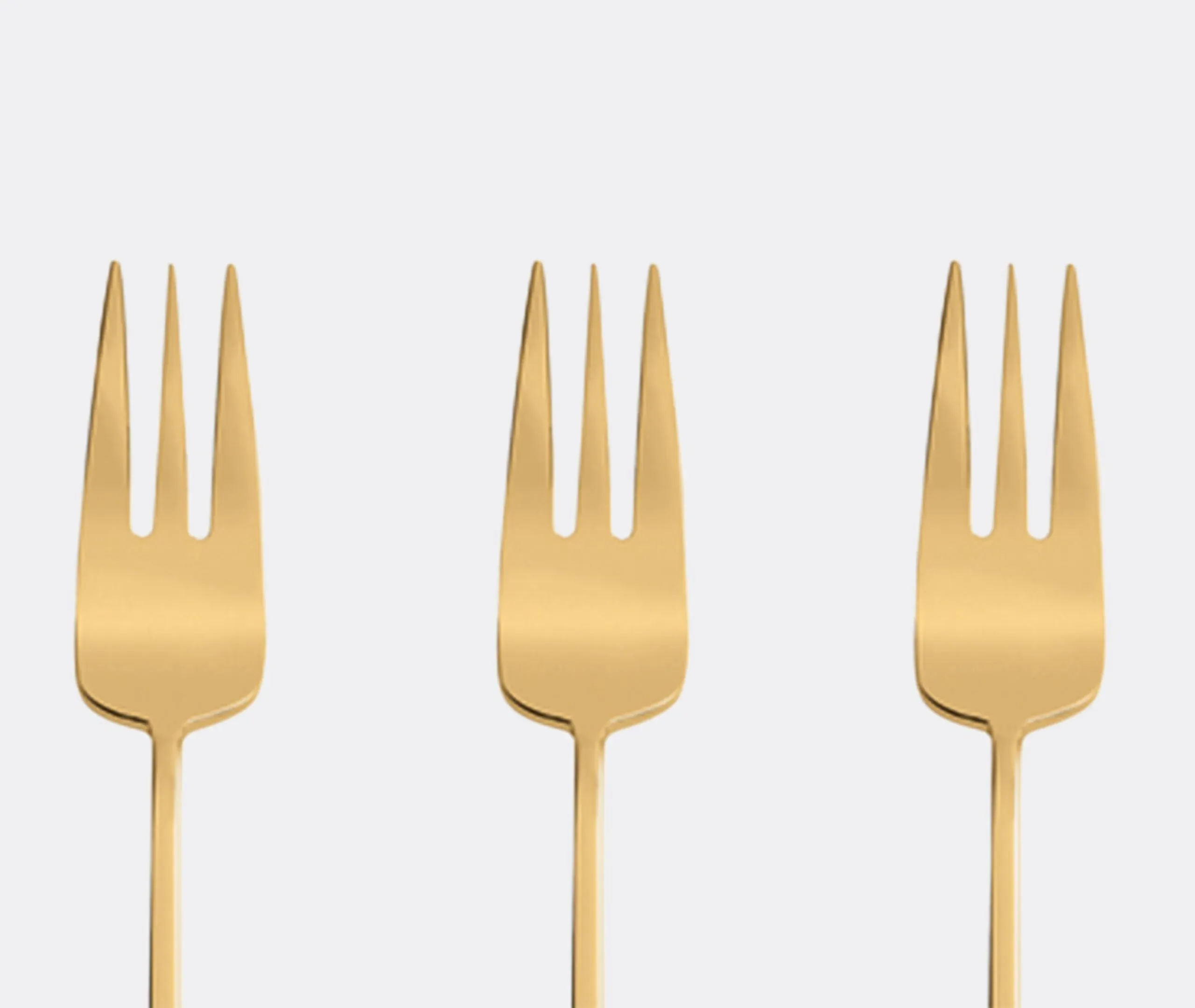 6-Piece Dessert Fork Set - Gold, Steel