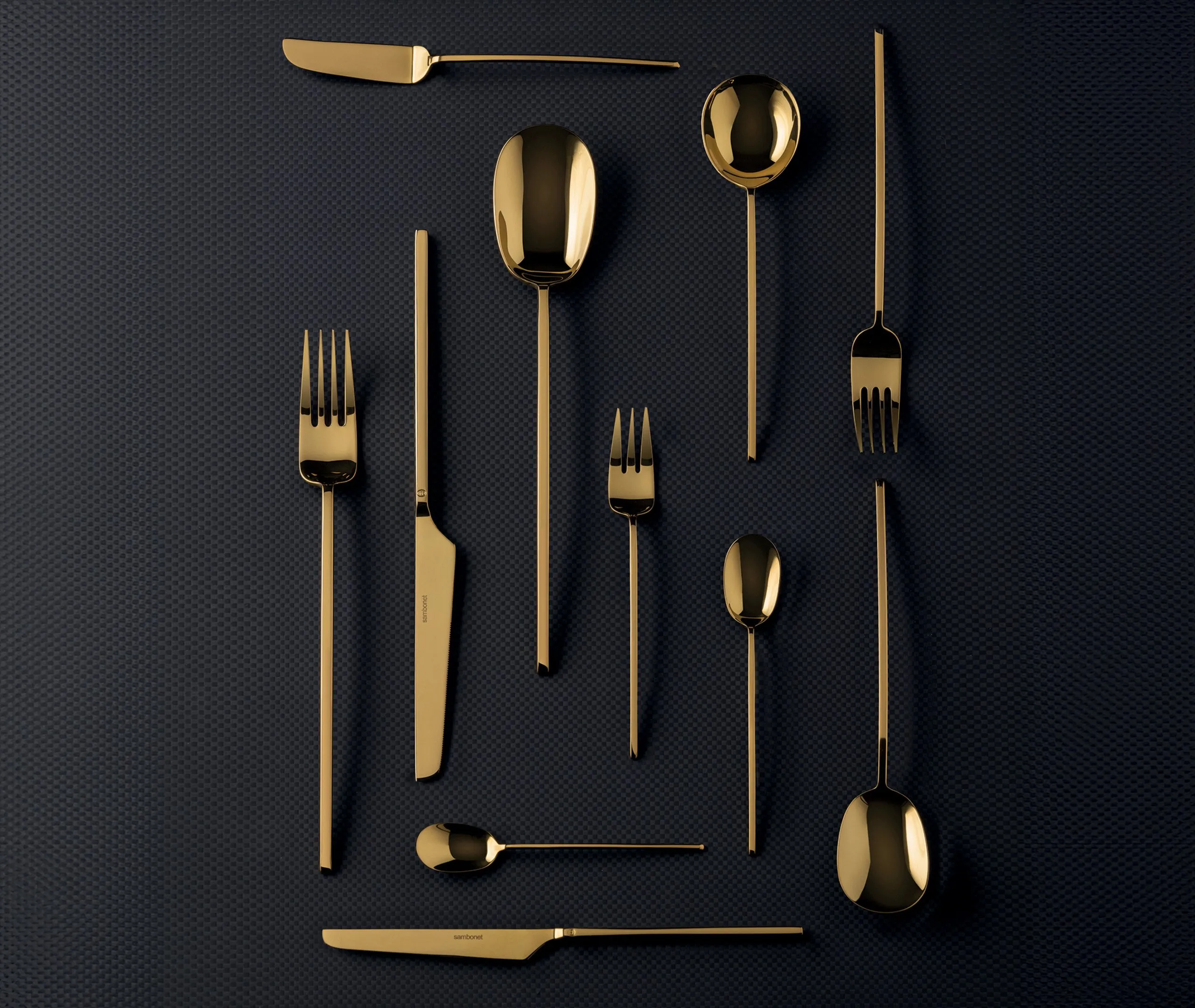 6-Piece Dessert Fork Set - Gold, Steel