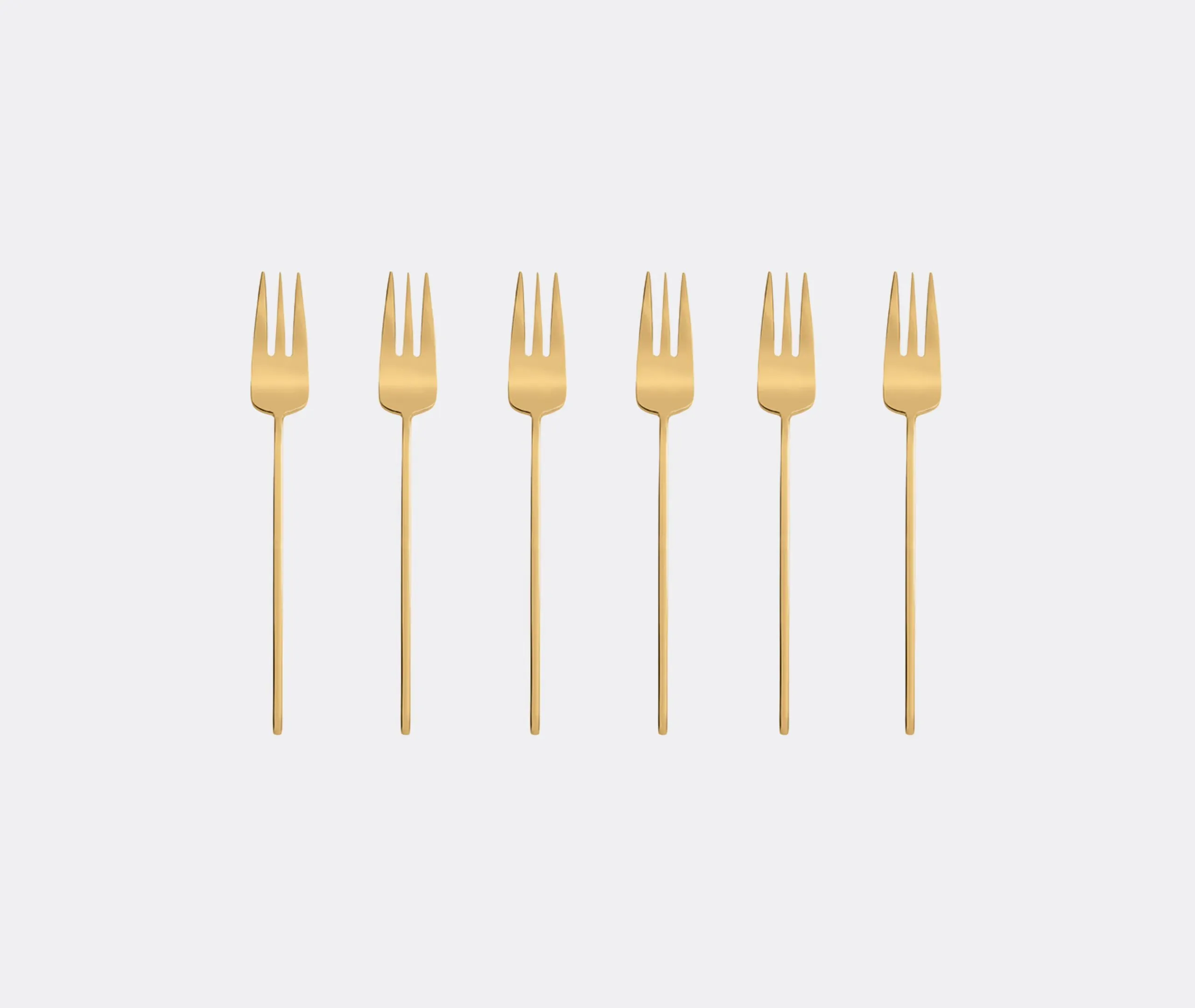 6-Piece Dessert Fork Set - Gold, Steel