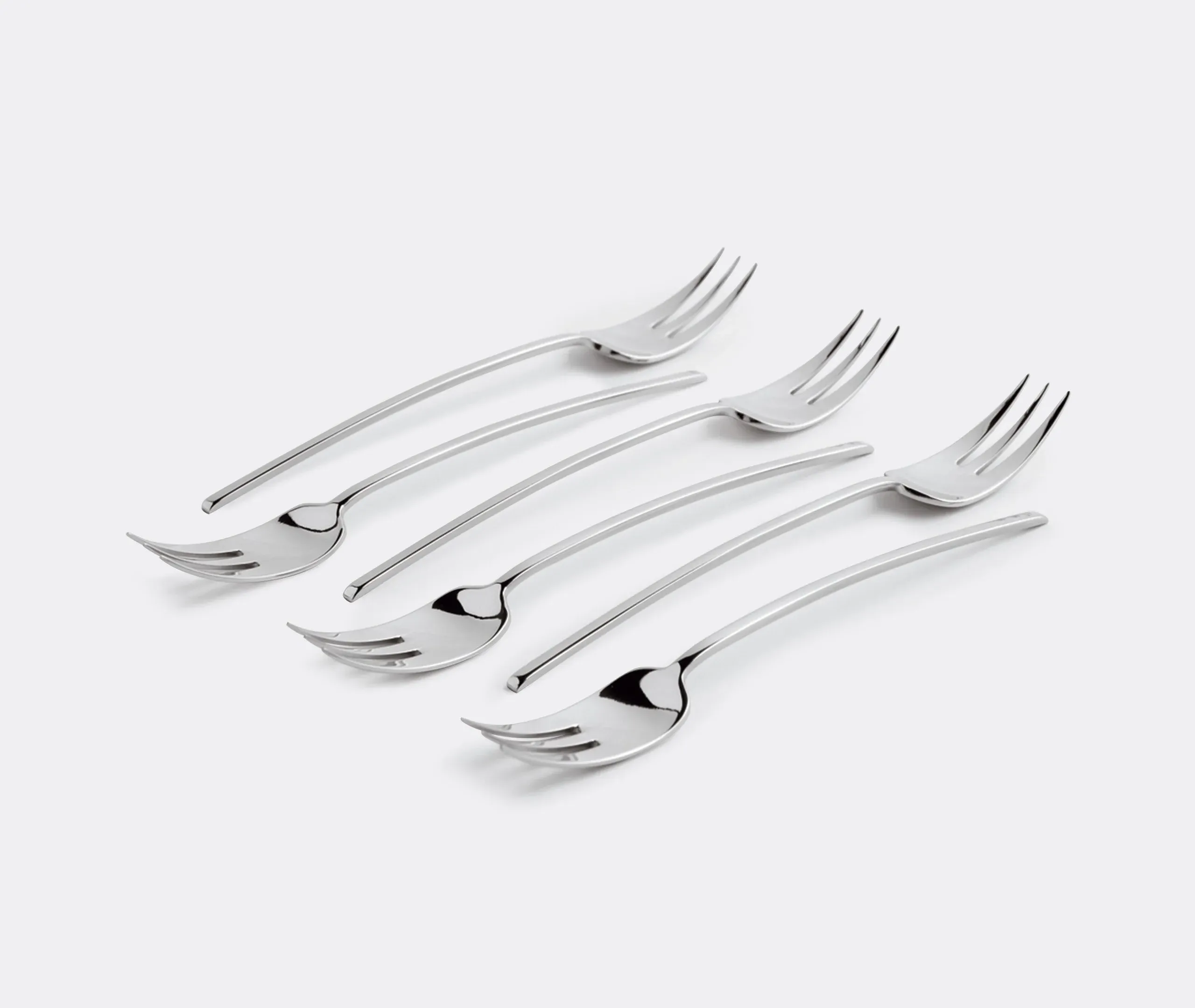 6-Piece Dessert Fork Set - Silver, Steel