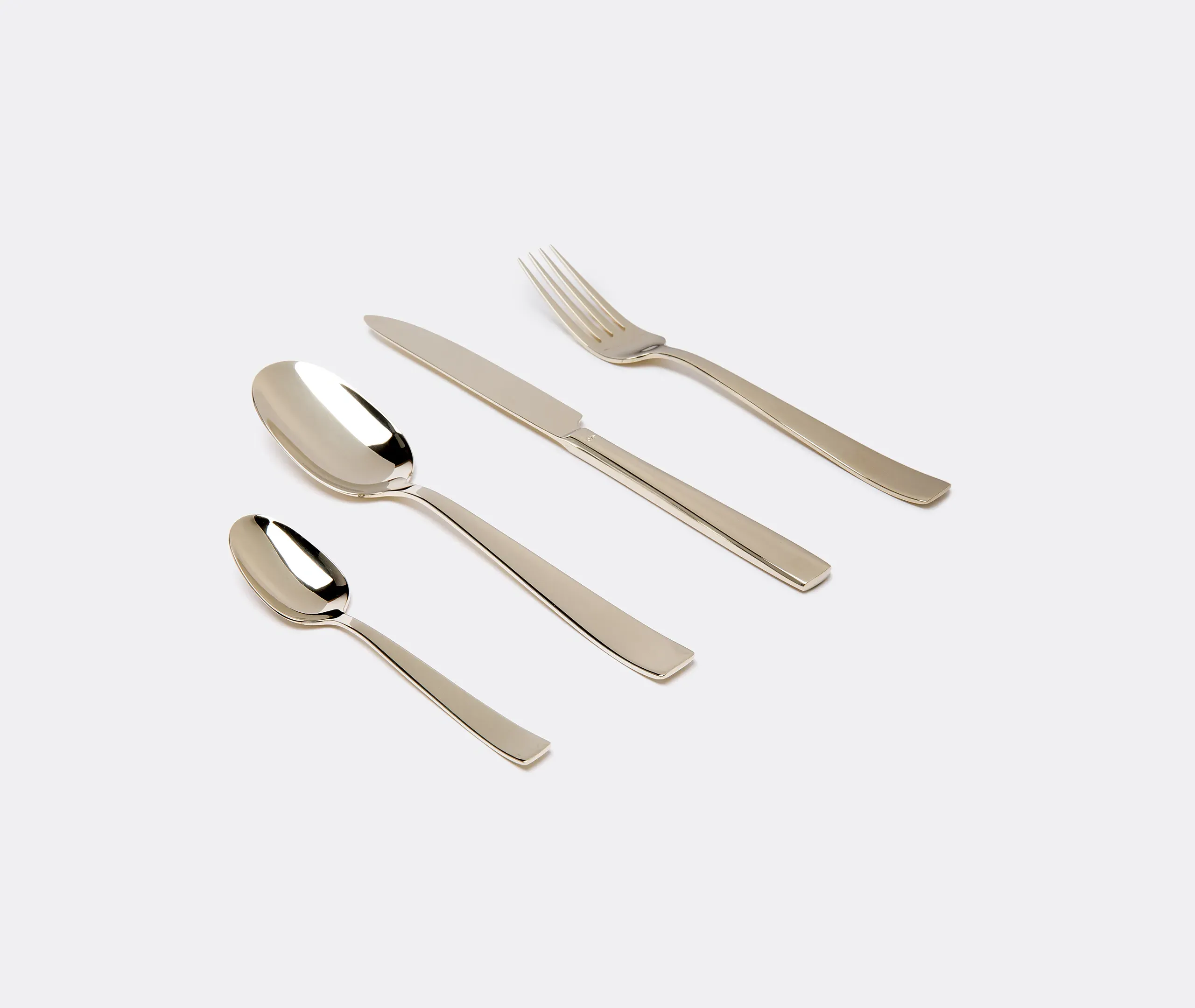 Flat 24-Piece Cutlery Set - Champagne
