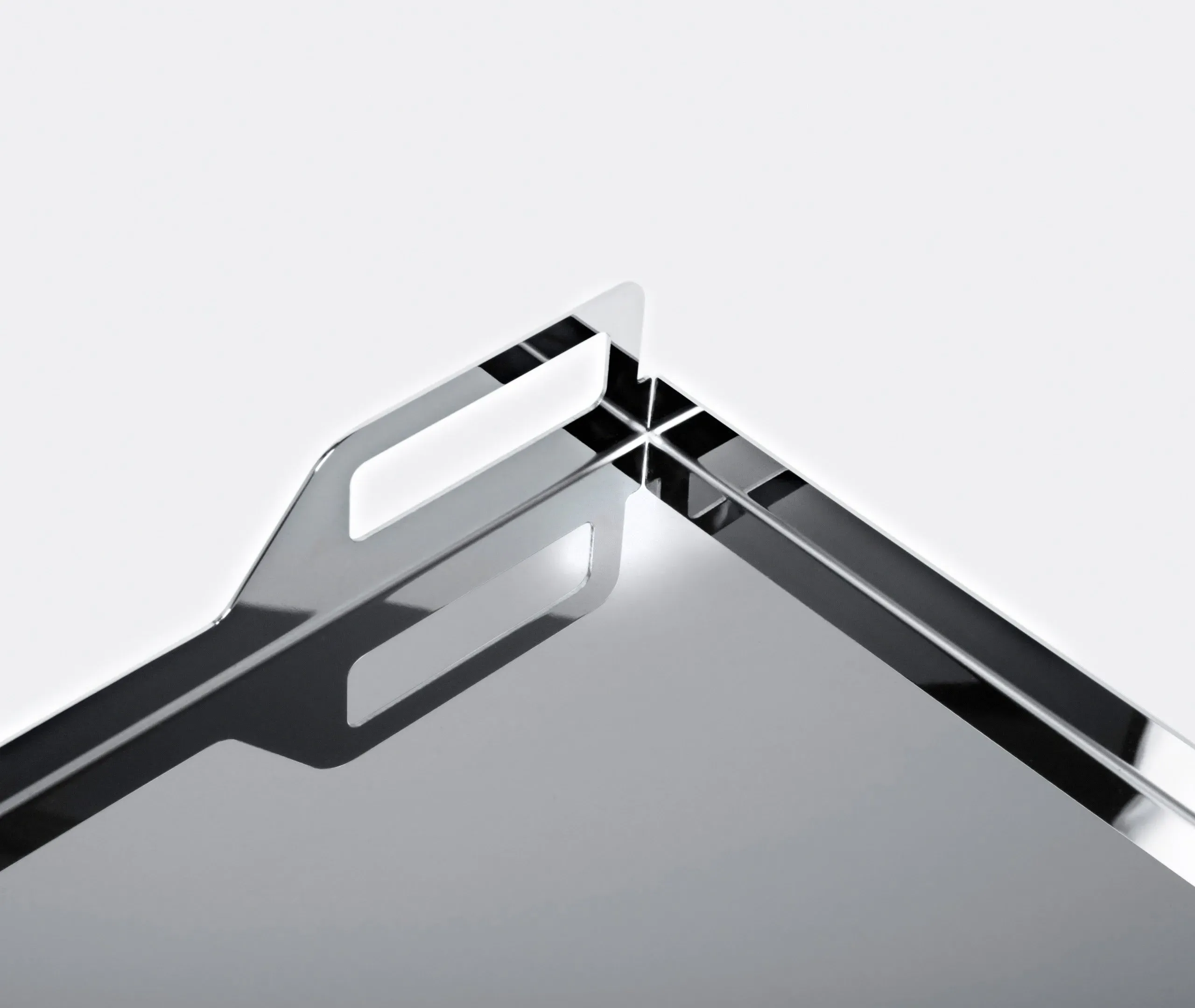 Gio Ponti Rectangular Serving Tray with Handles - Steel