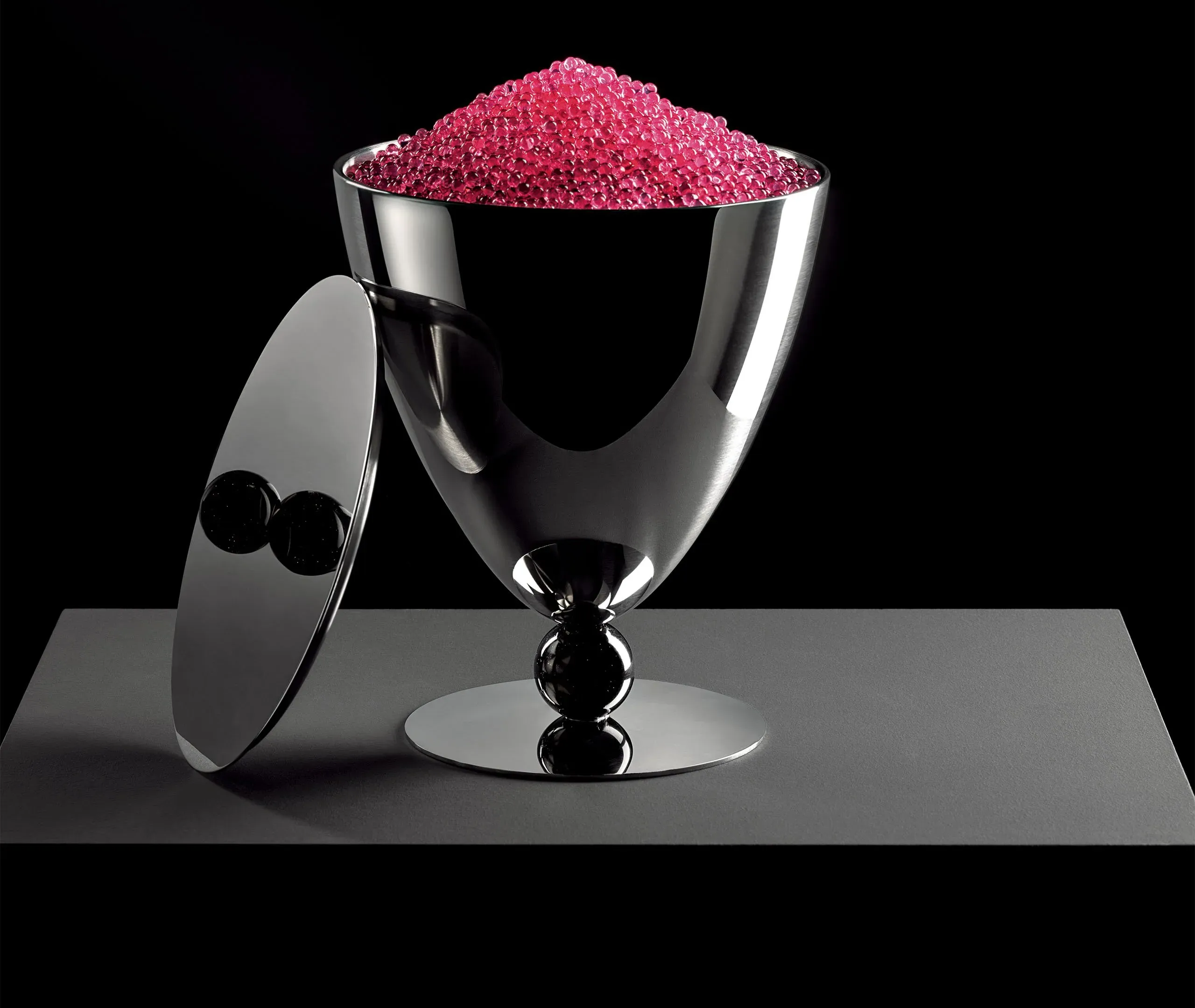 Ice Bucket with Resin Details - Silver Steel