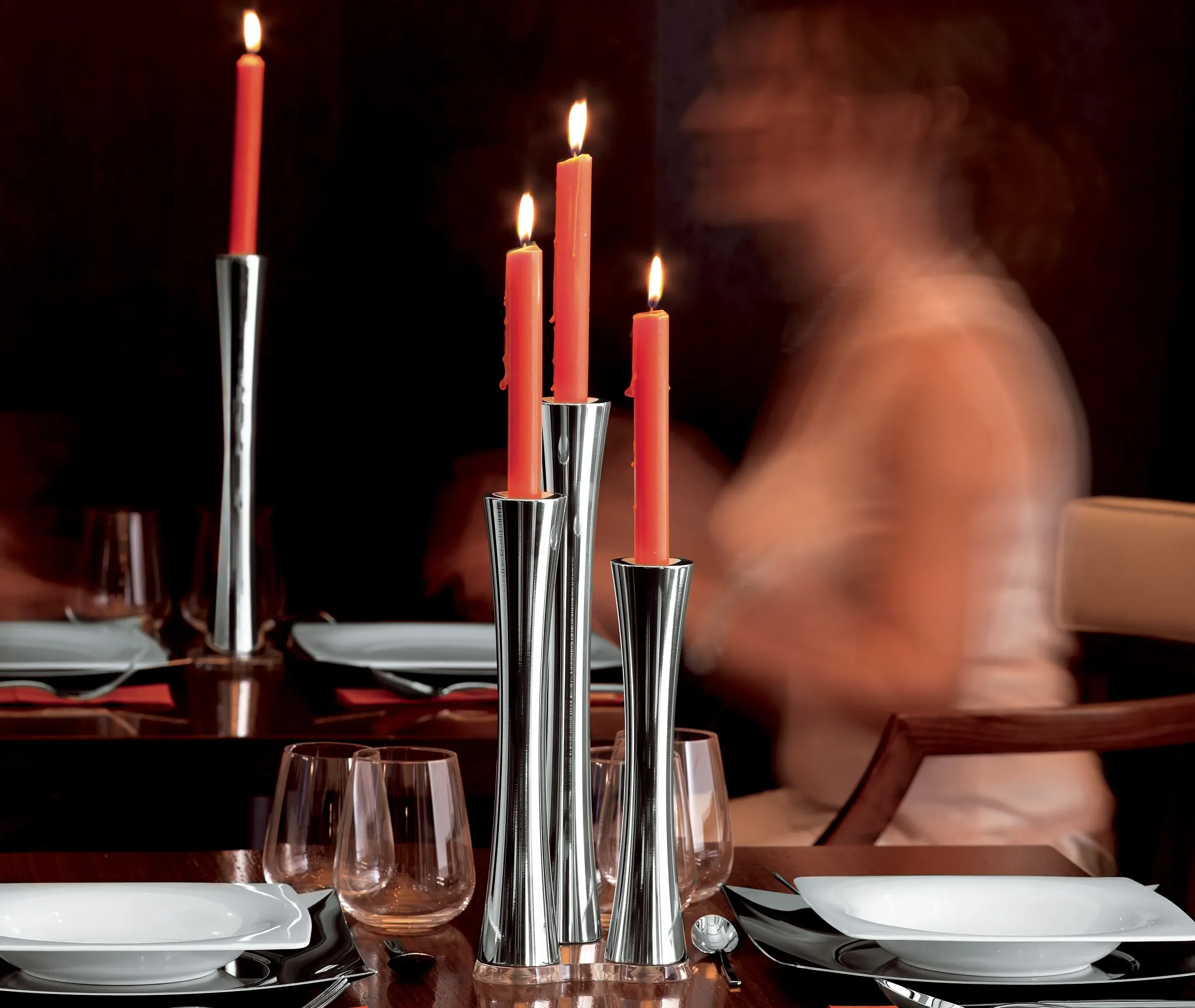 Sambonet Bamboo Three-Light Candelabra - Silver alternate view