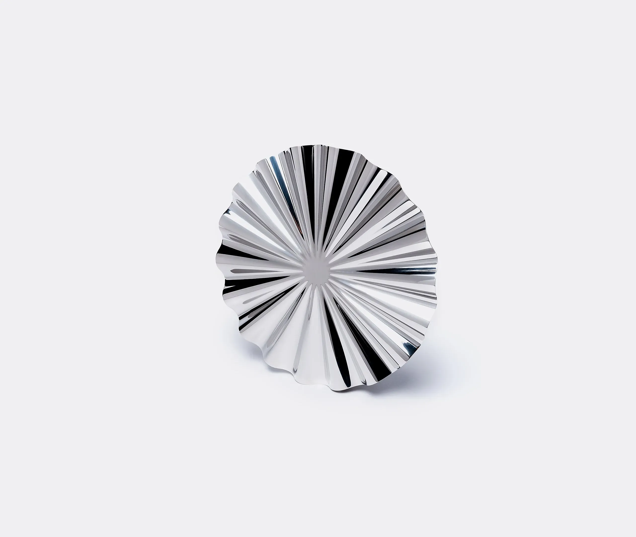 Show Plate with Wave Detail - Silver Steel