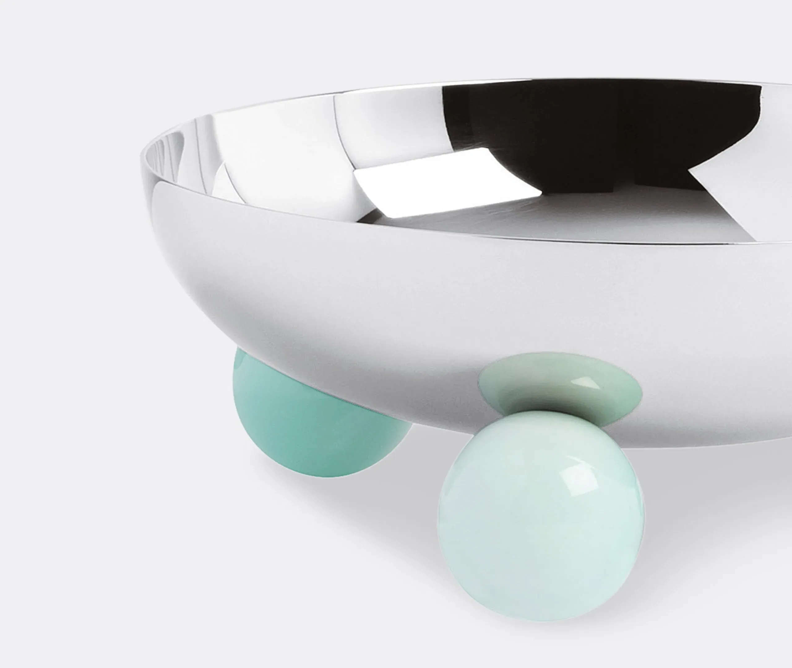 Small Serving Bowl - Aquamarine, Stainless Steel