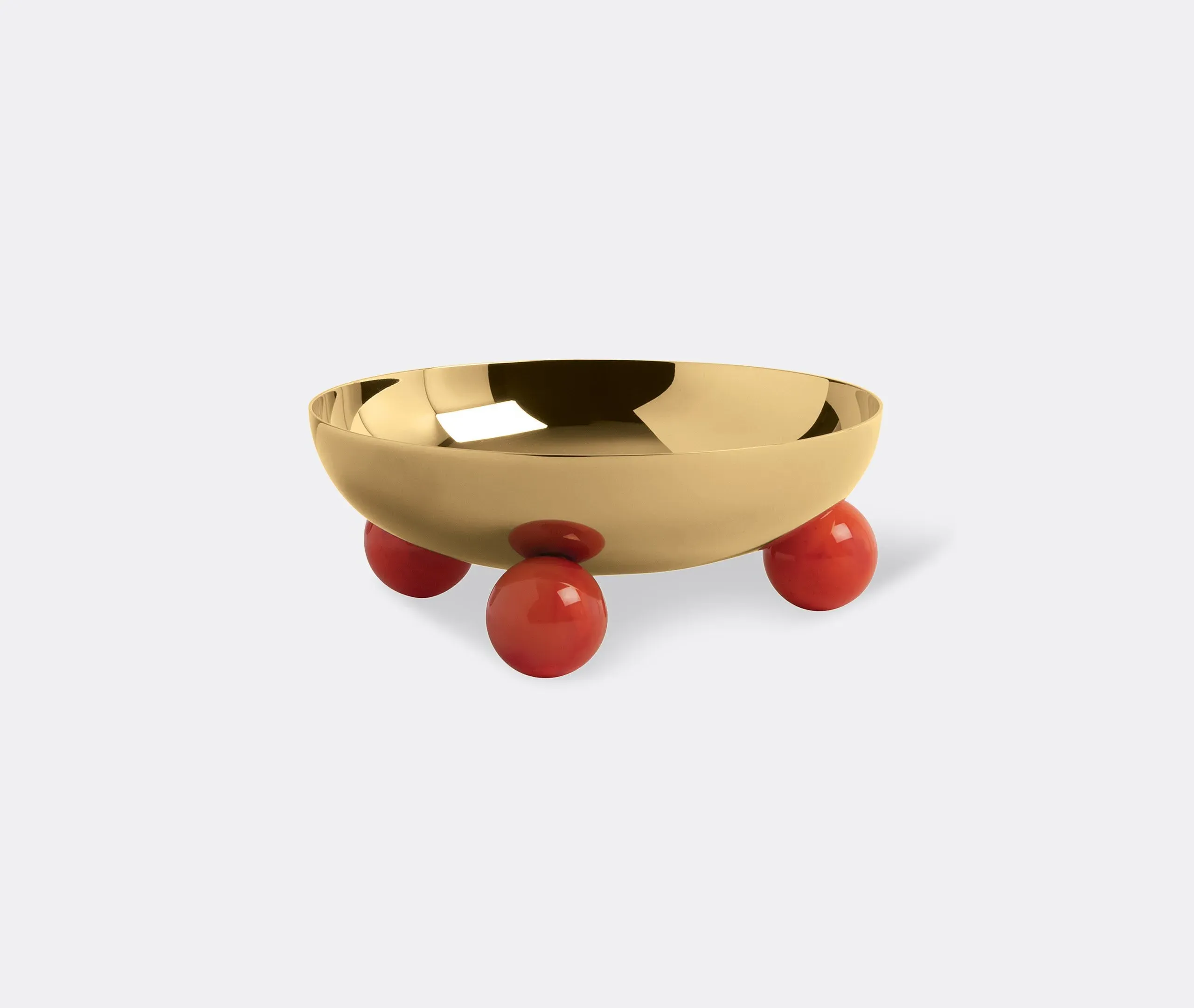 Small Serving Bowl with Resin Base - Gold, Steel image