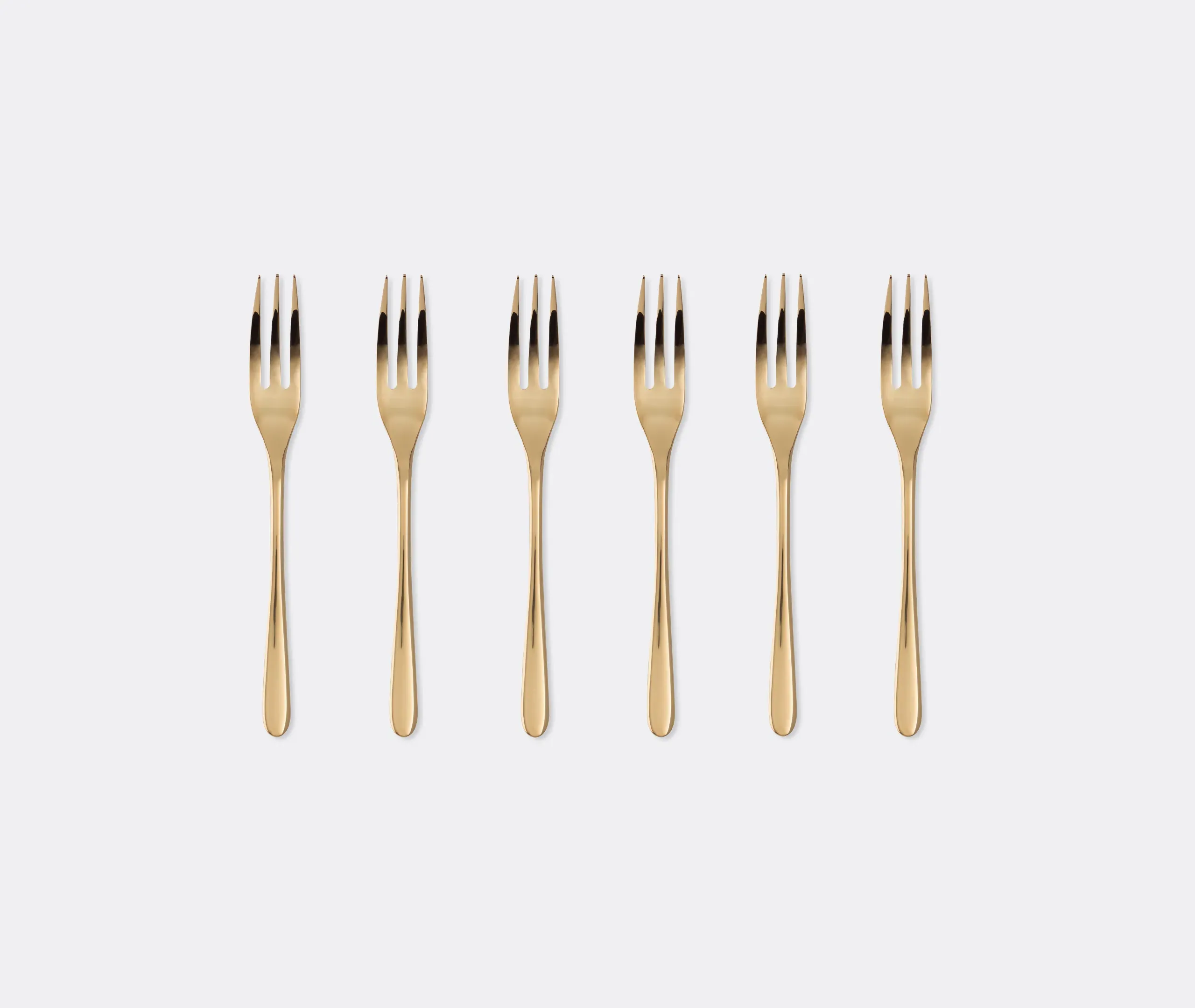 Taste 6-Piece Cake Fork Set - Gold, Stainless Steel