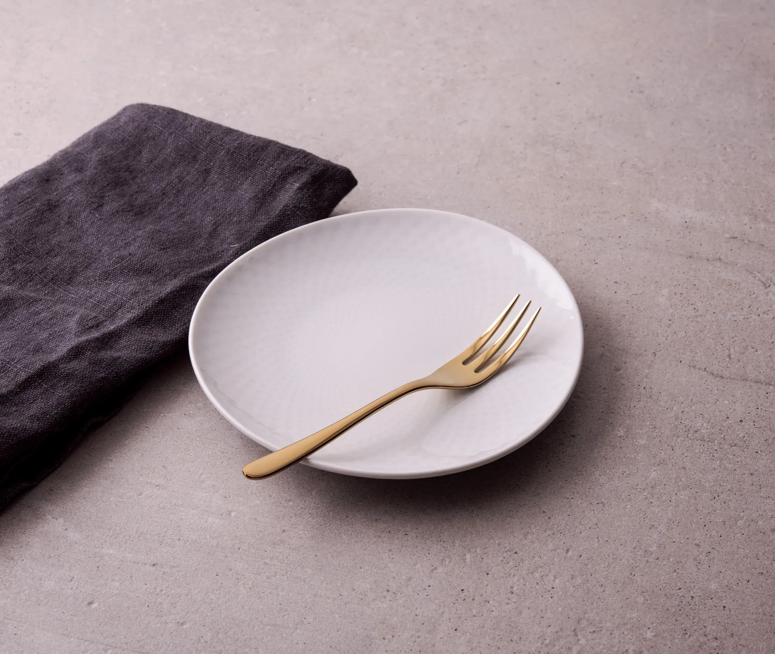 Taste Cake Fork Set of Six - Gold, Stainless Steel alternate view