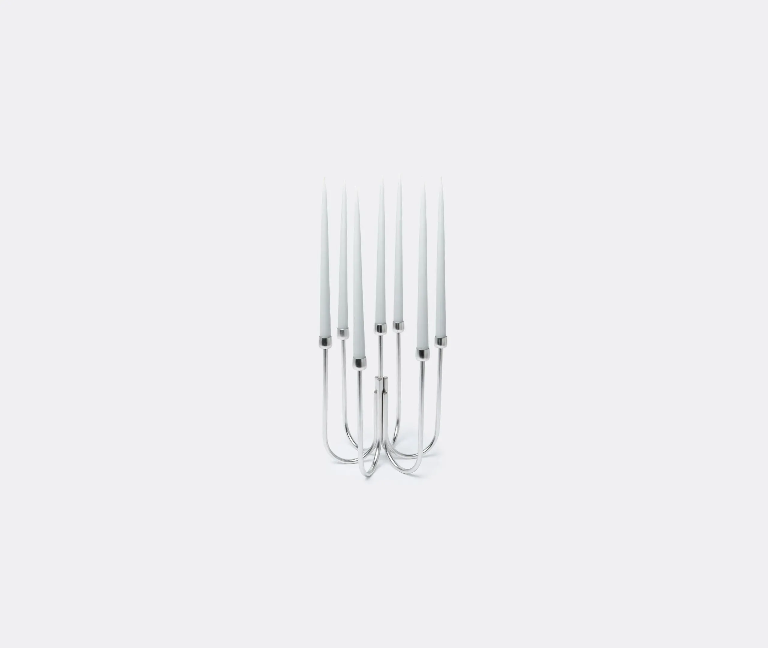 Wave Design Candleholder - Silver, Steel