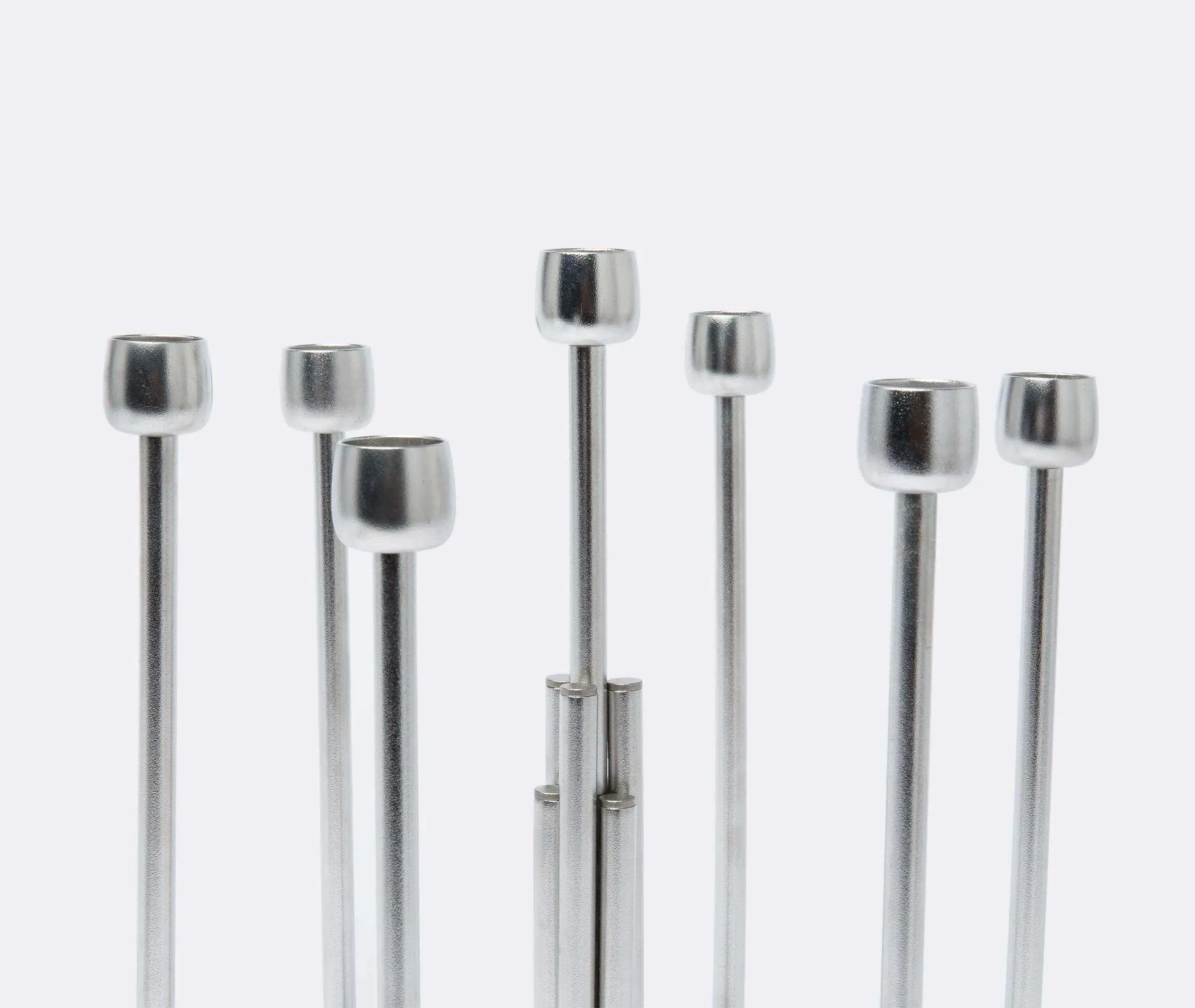 Wave Design Candleholder - Silver, Steel