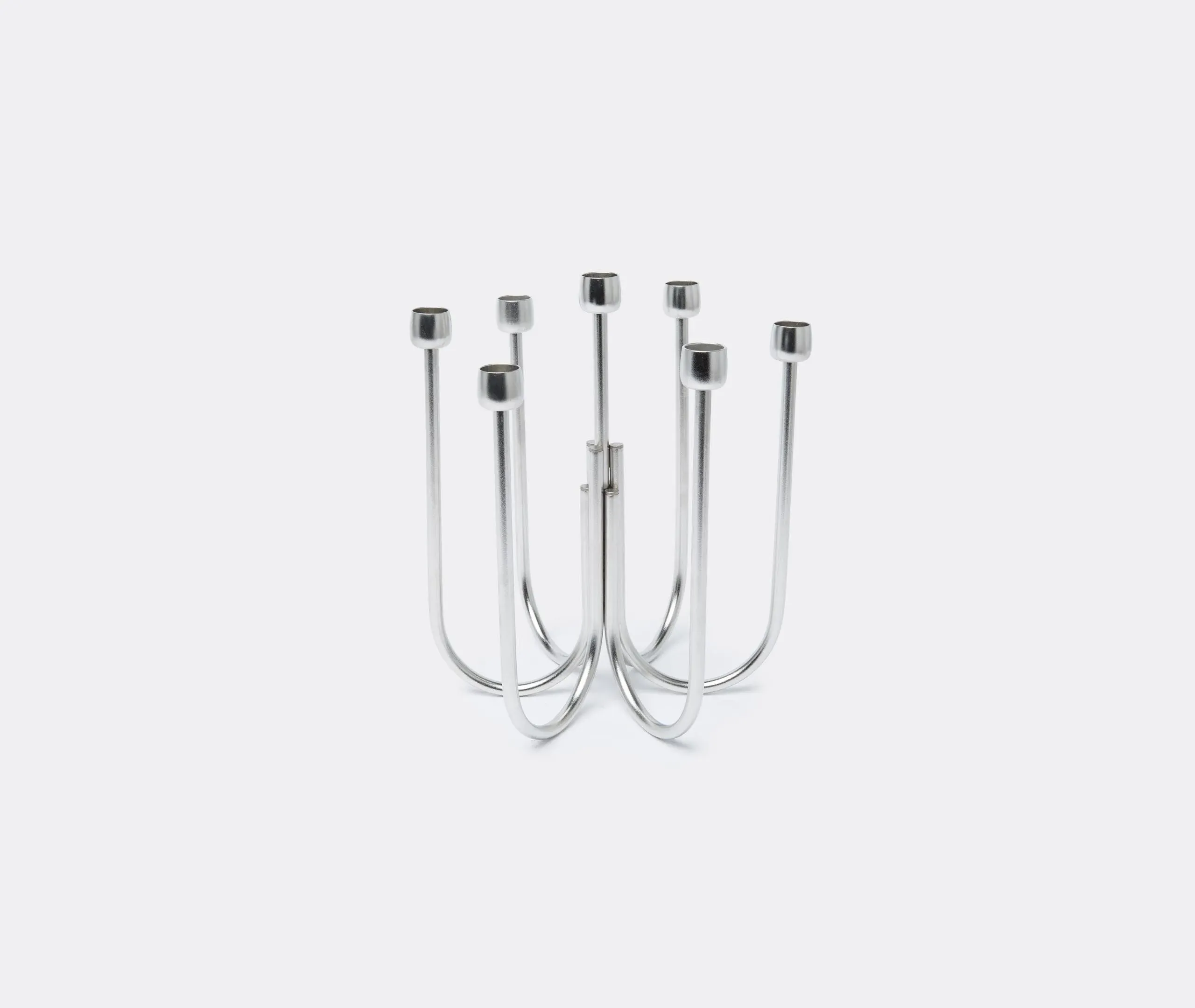 Wave Design Candleholder - Silver, Steel image