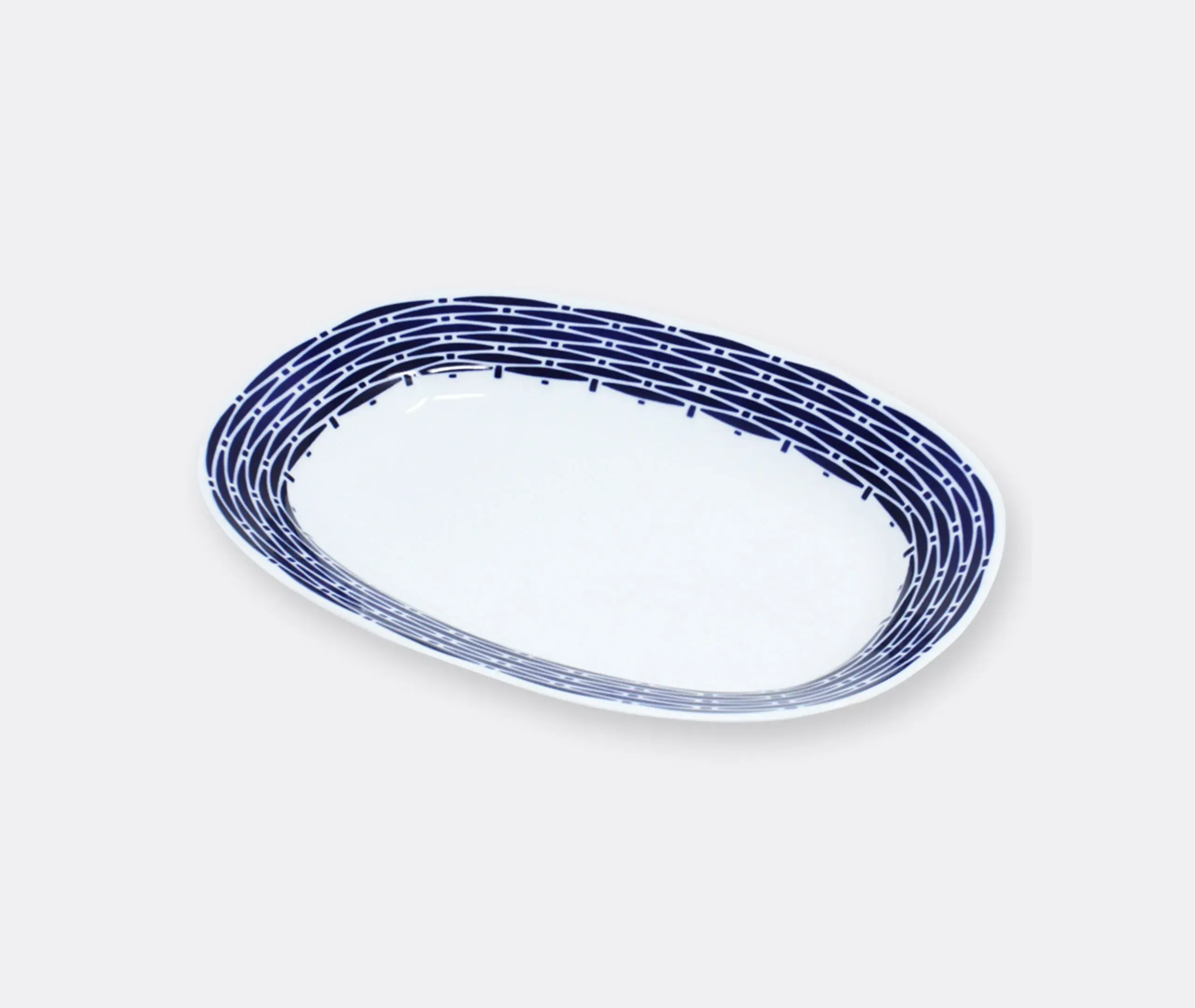 20-Piece Dinner Set with Basket Pattern - Blue