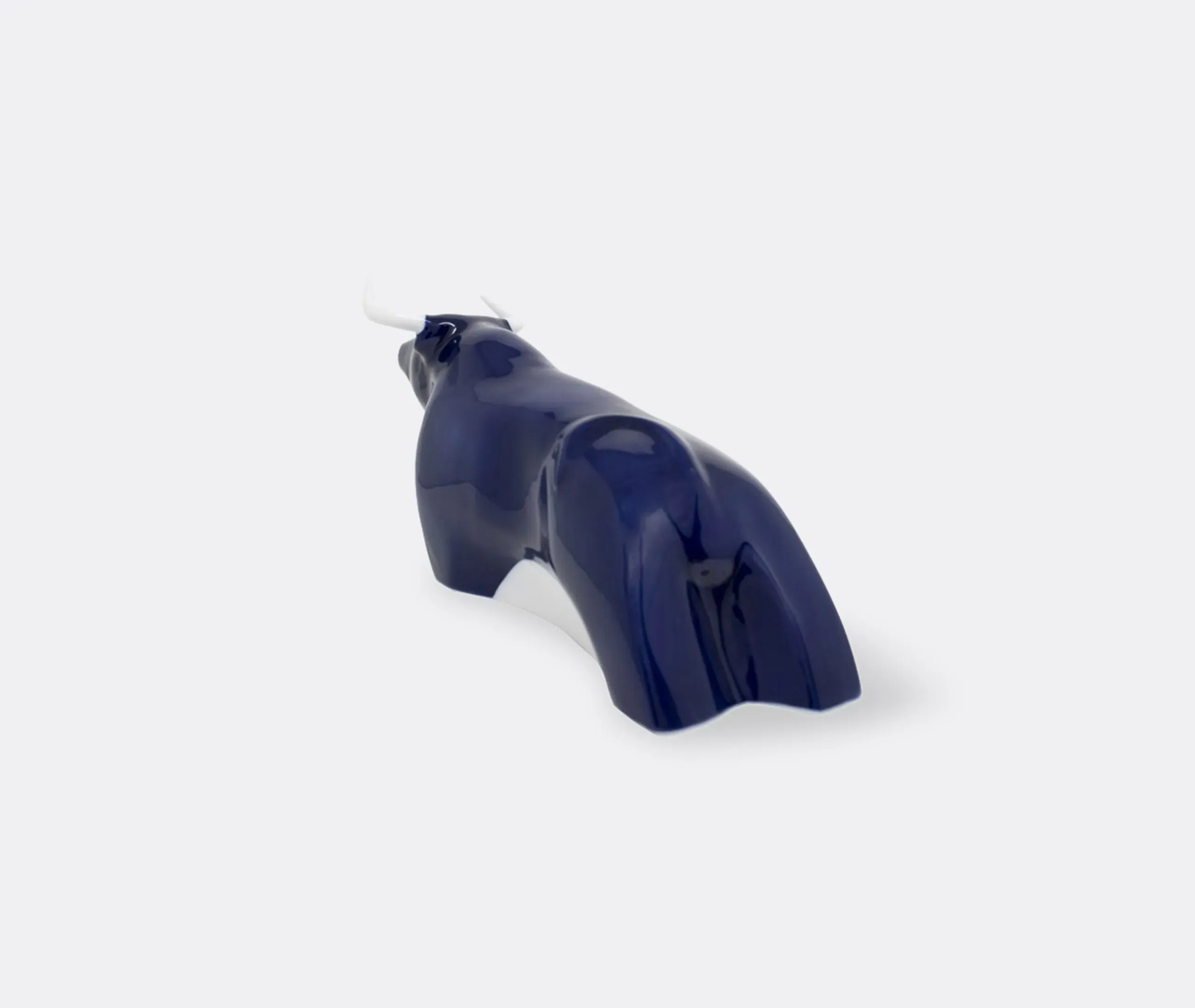 Bull Ceramic Figure - Blue, Porcelain