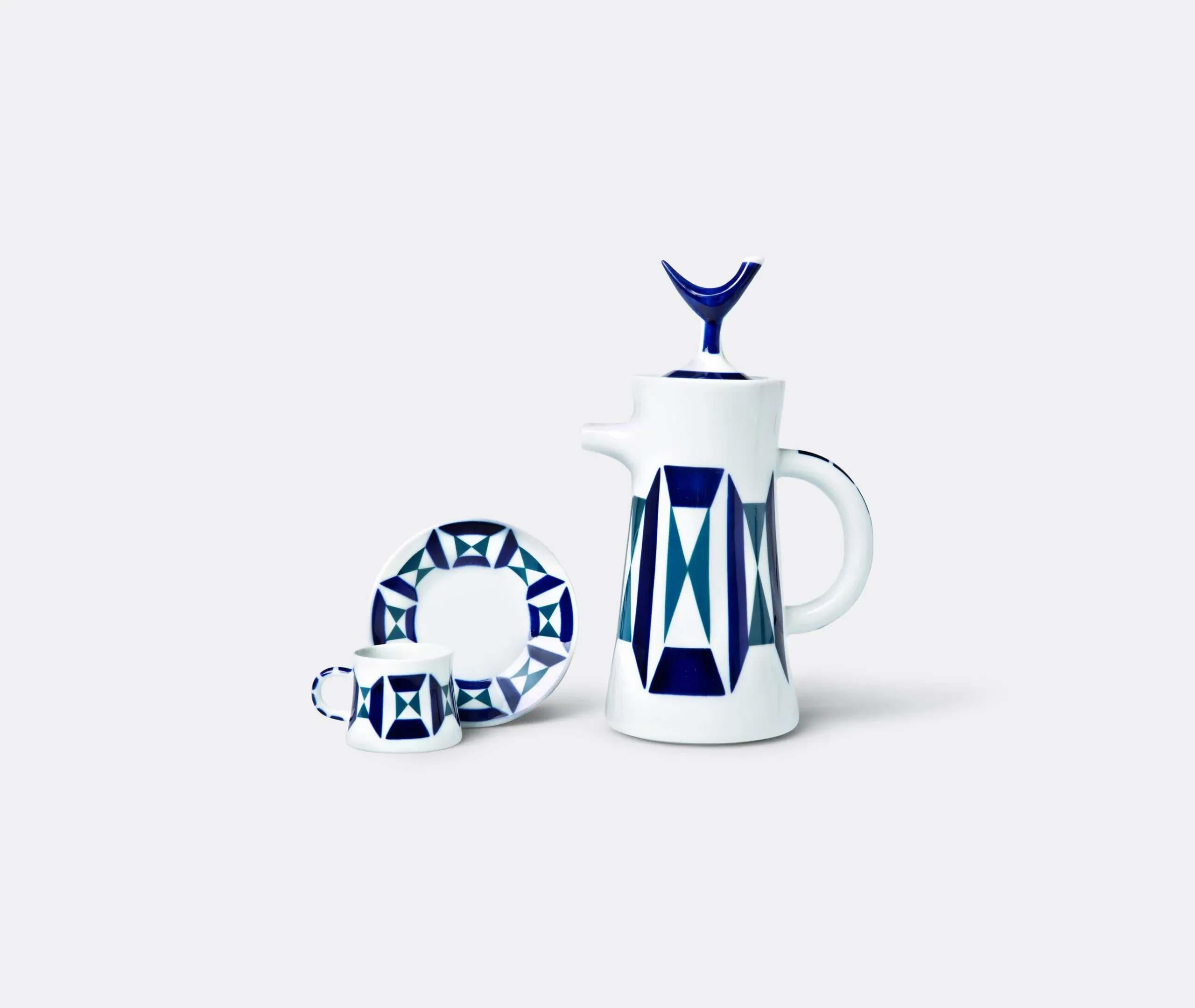 Coffee Saucer Monférico Pattern - Blue, Porcelain