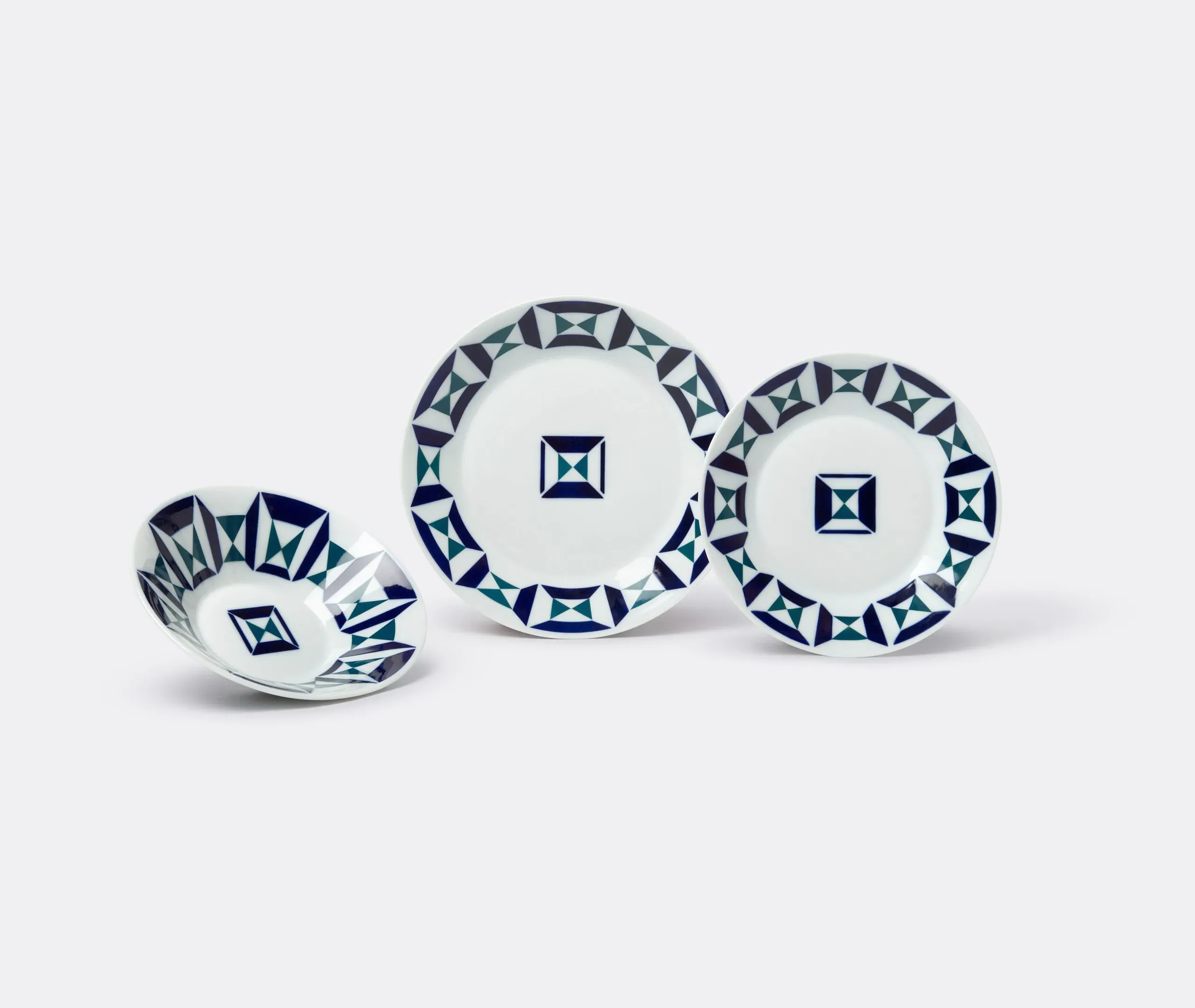 Deep Plate Monférico Pattern - Blue, Porcelain