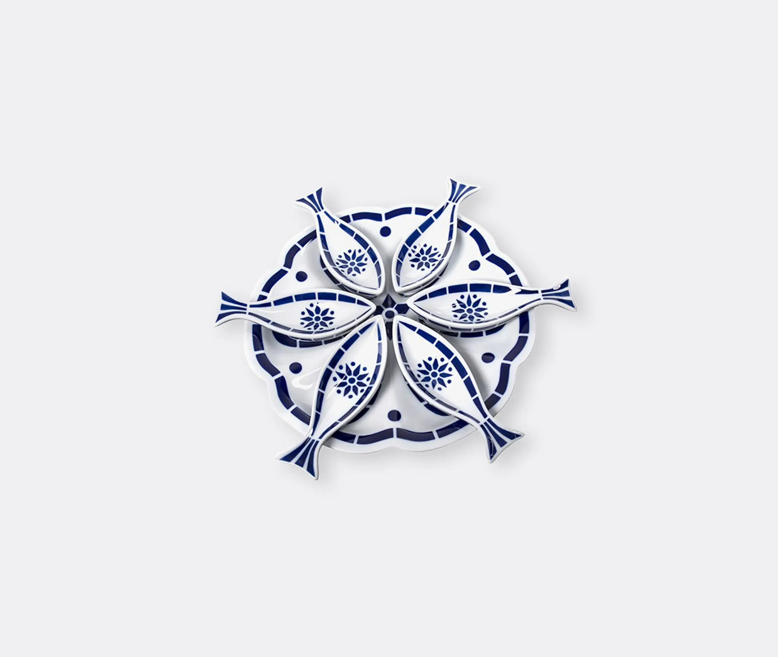 Tapas Peixe Serving Set - Blue, Porcelain product