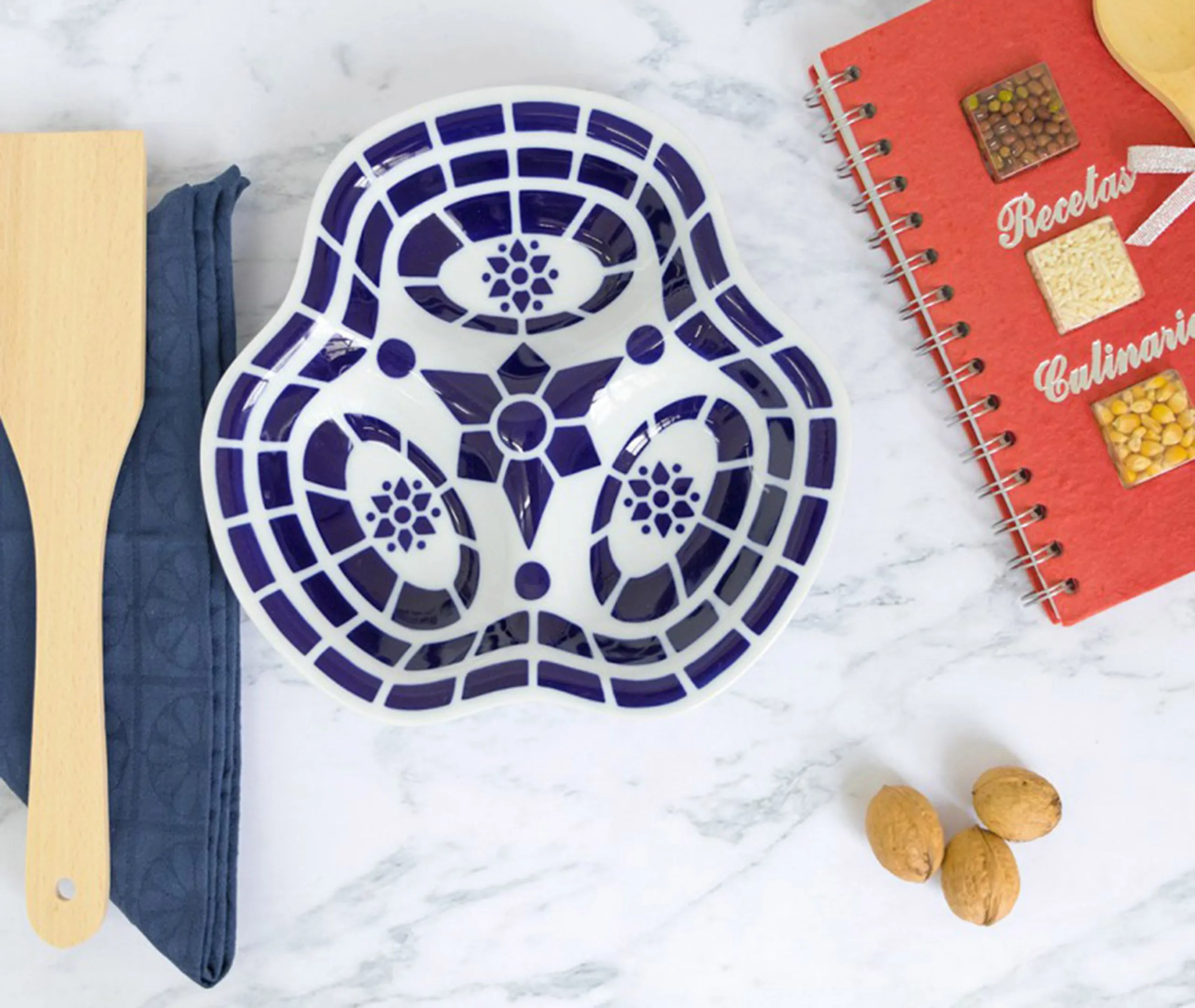 Three Sauce Tray - Multicolour, Porcelain