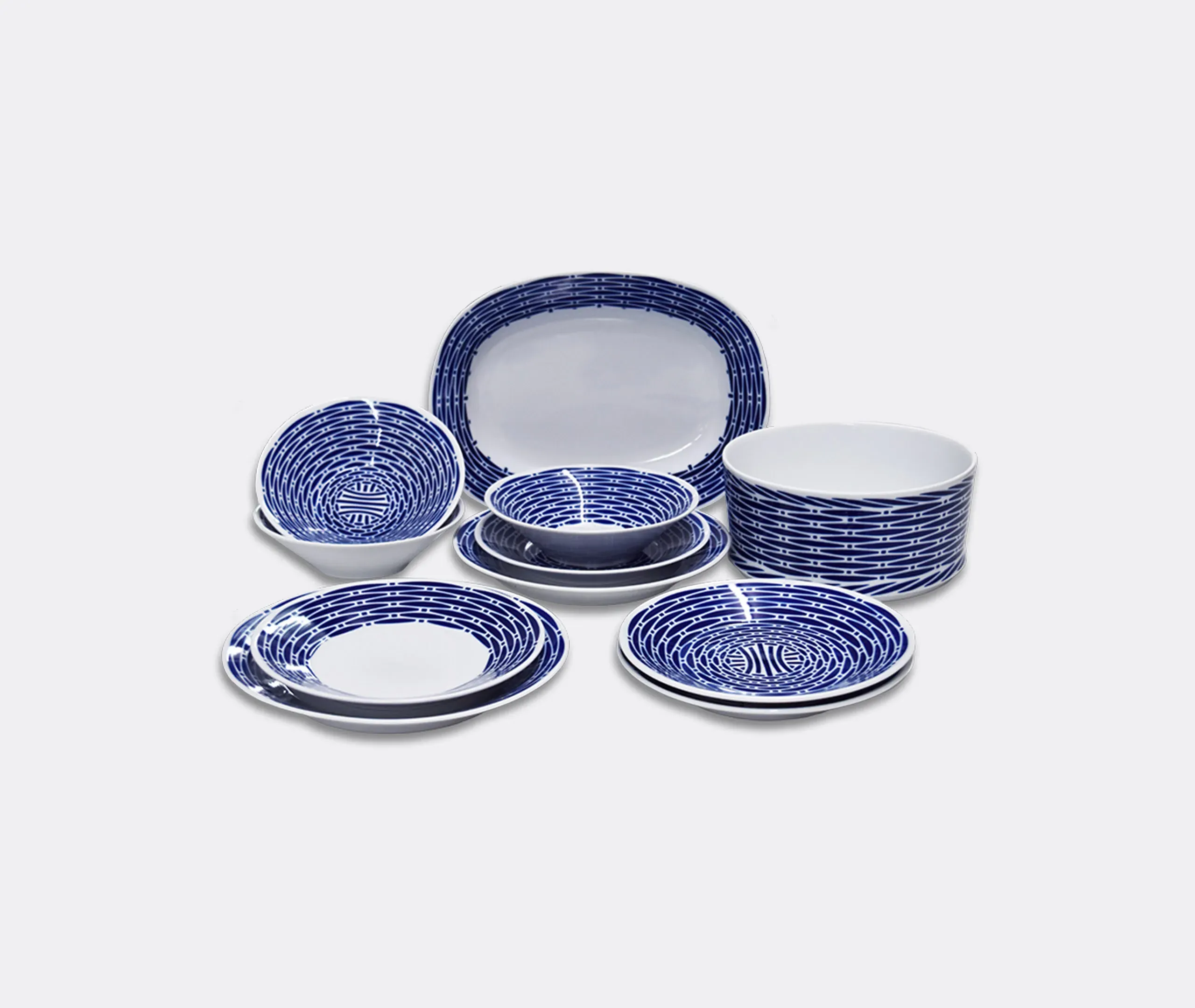 Vimbio Dinner Set, 20 Pieces - Blue, White