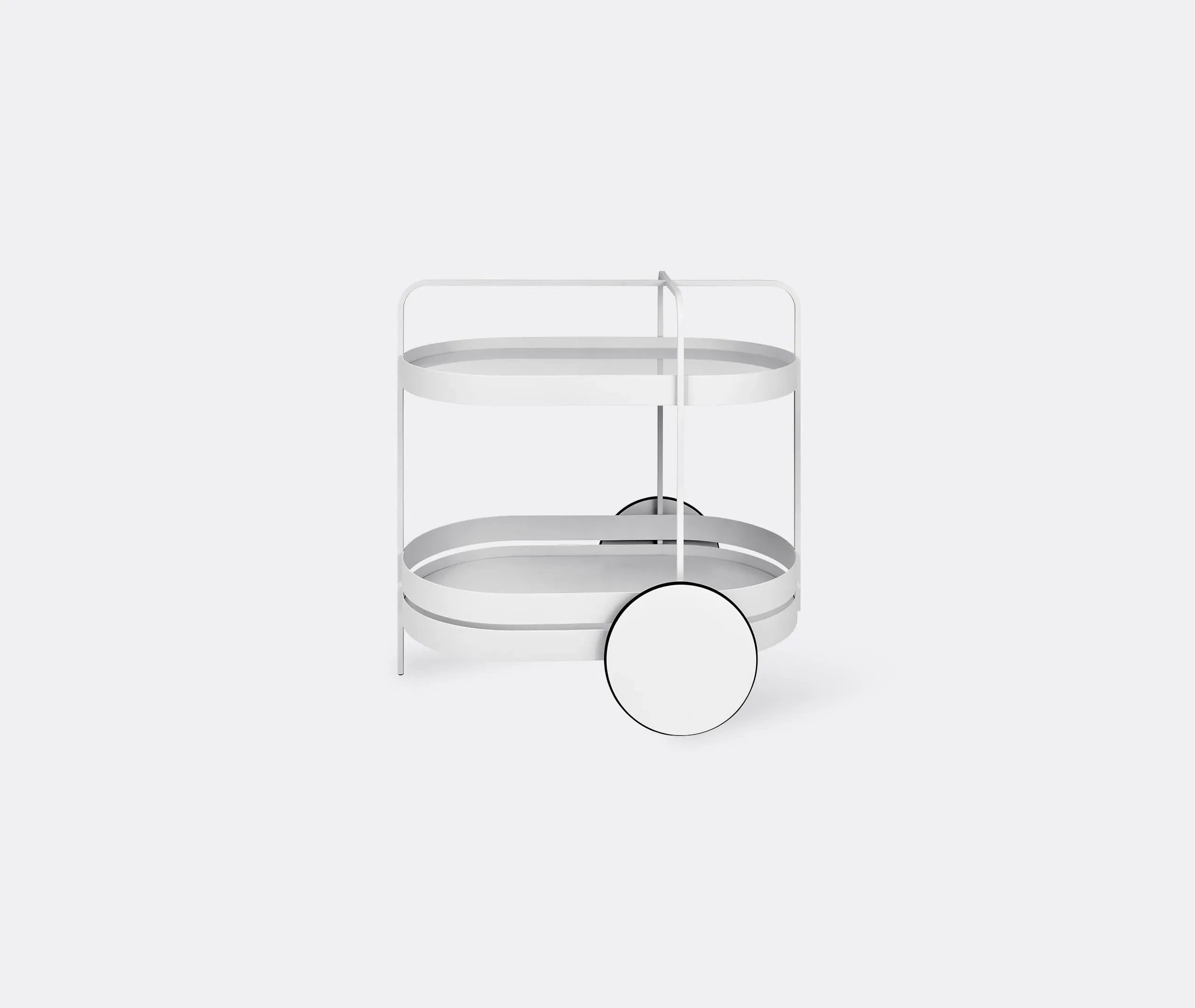 2-Tier Serving Trolley with Glass Top - Grey, Metal