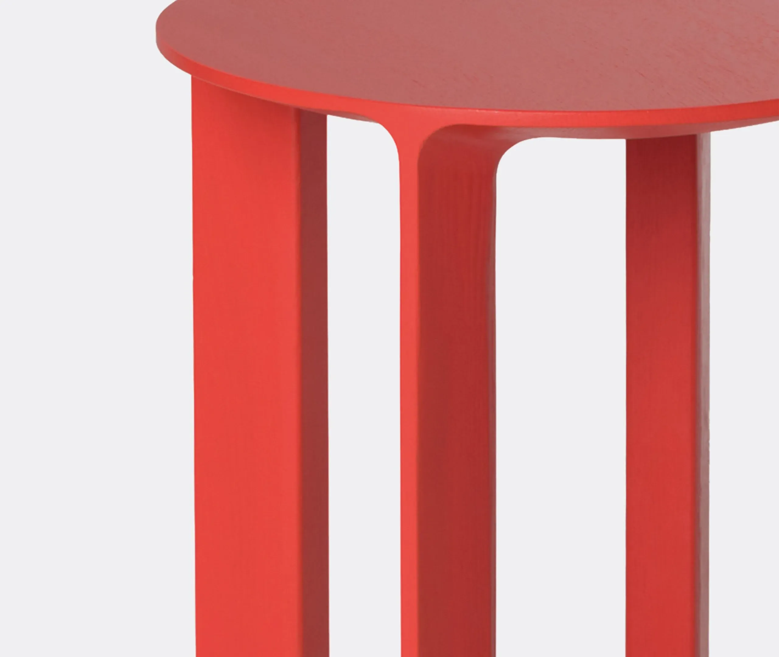 4-Leg Stool with Matte Finish - Coral, Wood