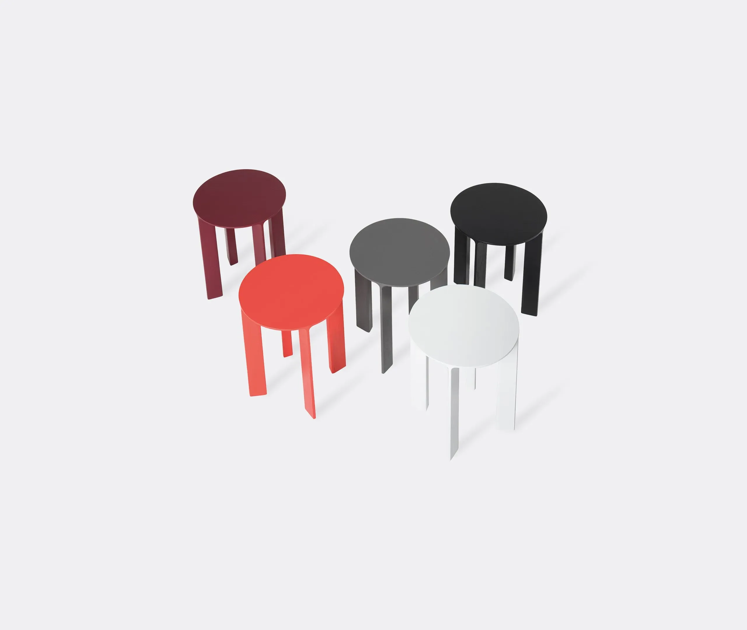 4-Leg Stool with Matte Finish - Granite, Wood