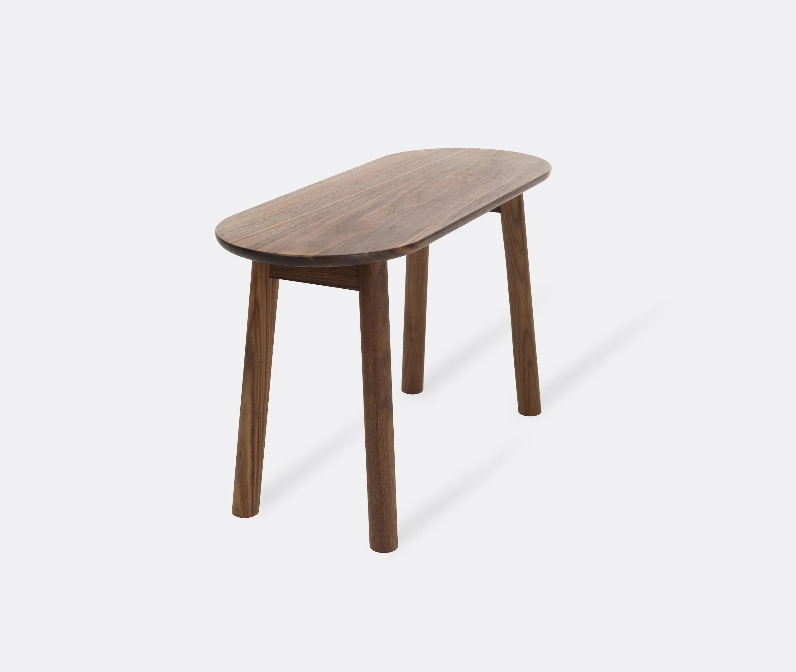Curved Bench with Storage - Walnut, Solid Wood