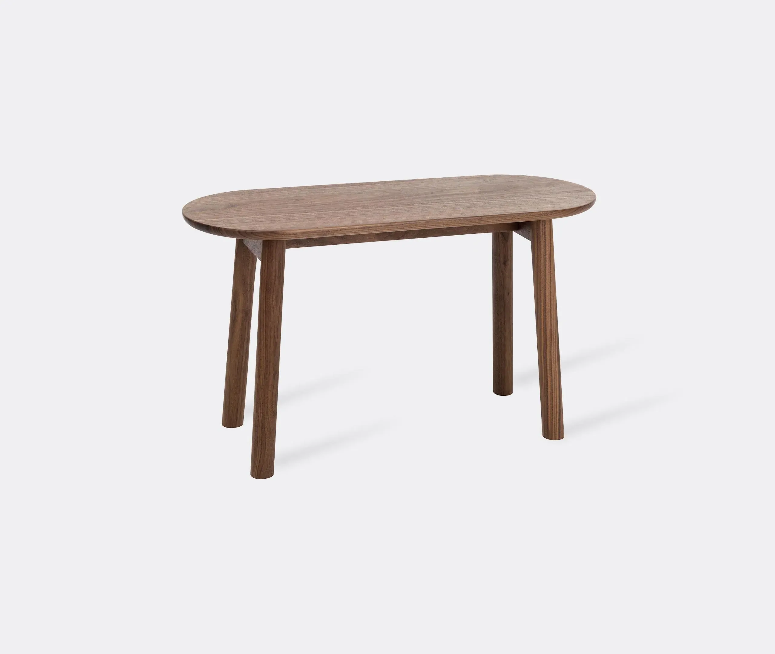 Curved Bench with Storage - Walnut, Solid Wood image