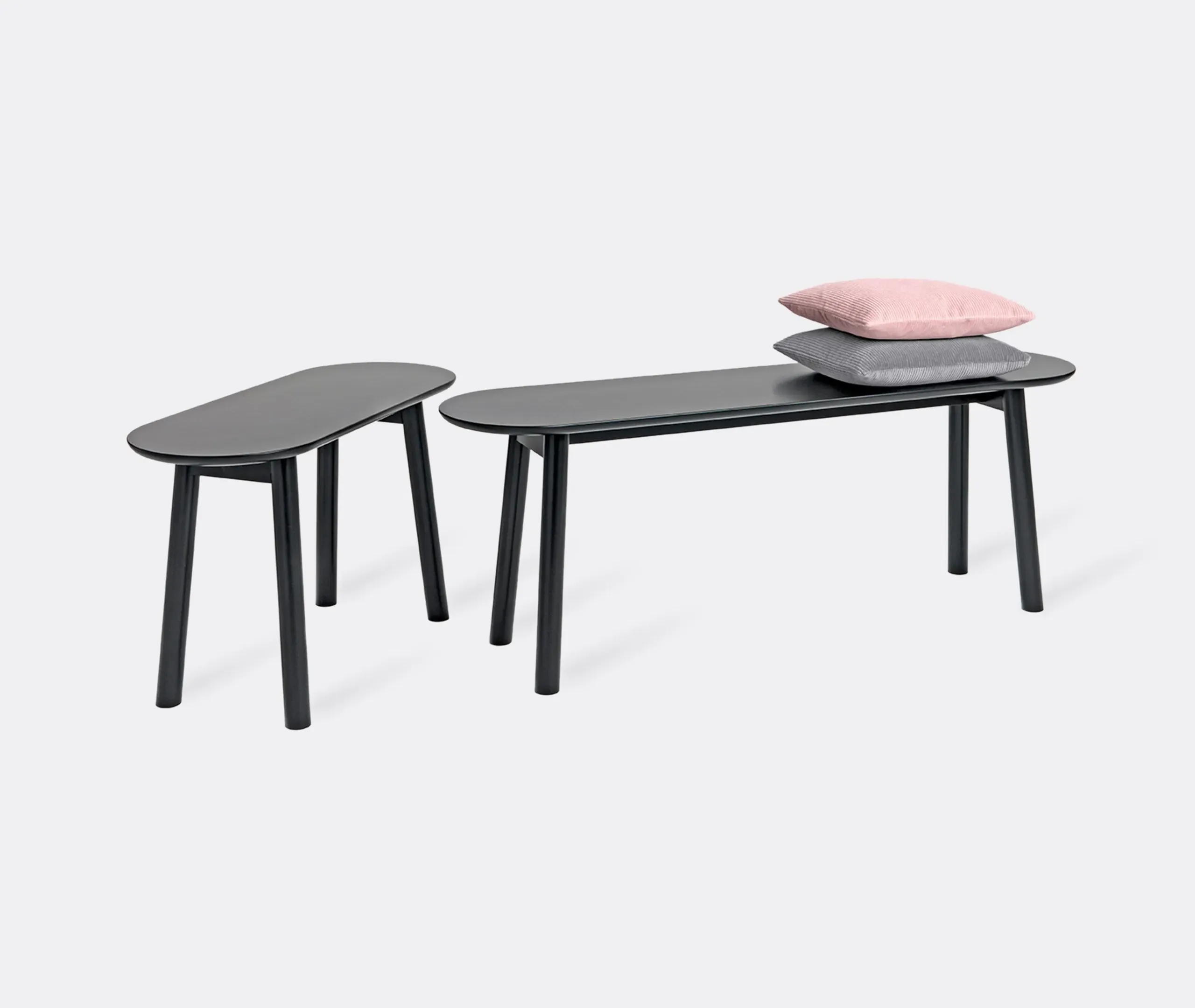 Large Bench with Storage - Black, Solid Wood