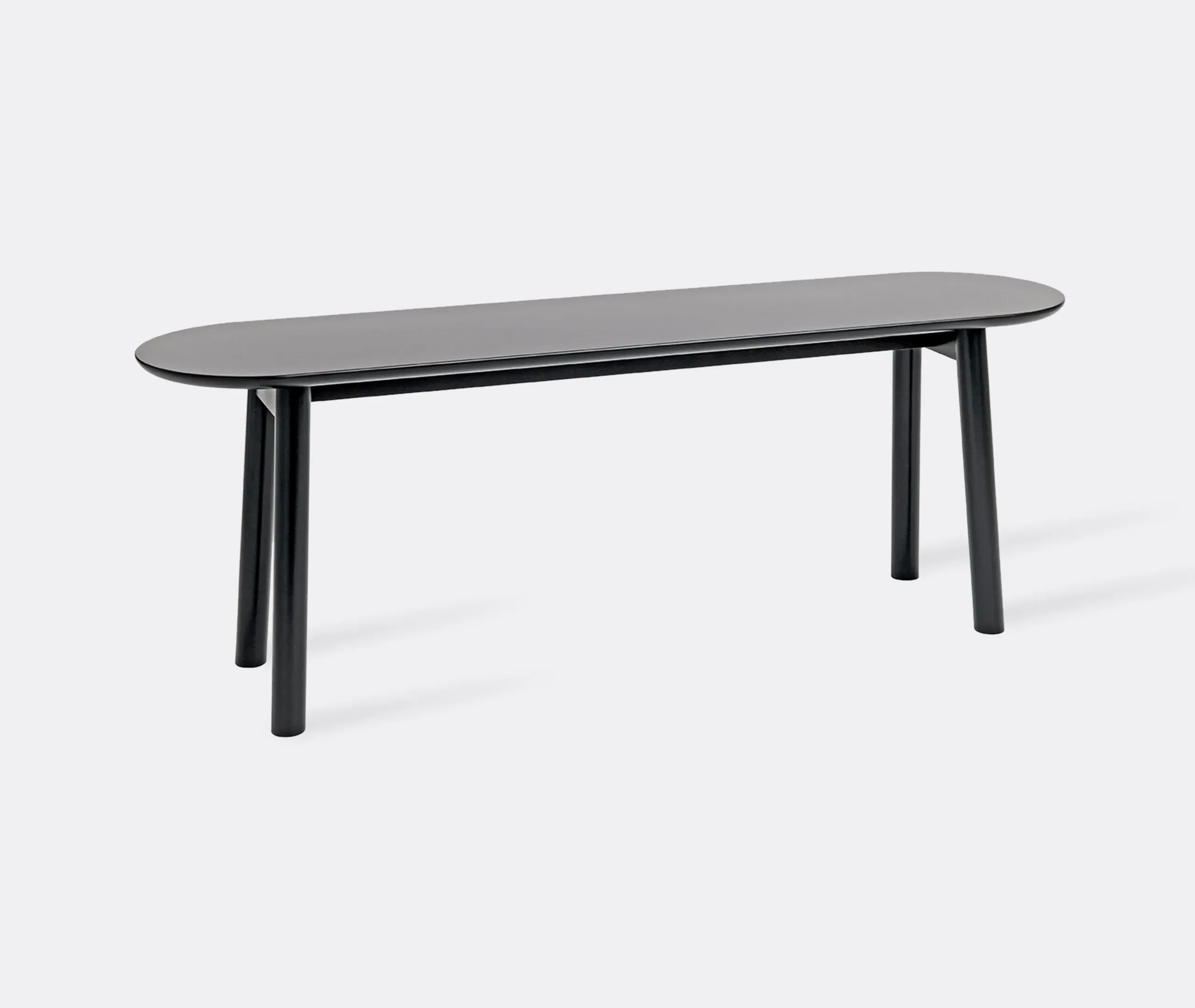 Large Bench with Storage - Black, Solid Wood