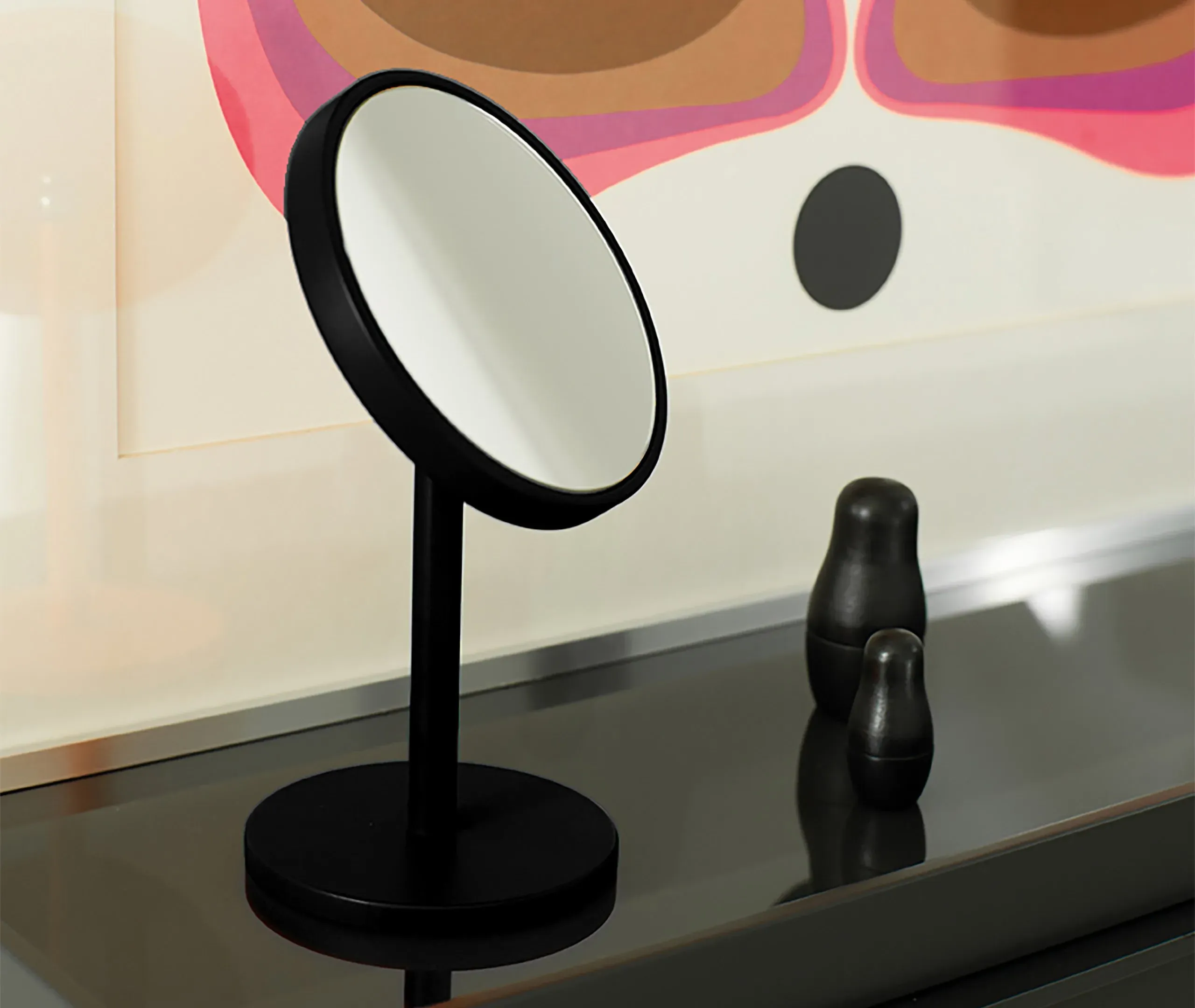 Makeup Mirror with Magnification - Black
