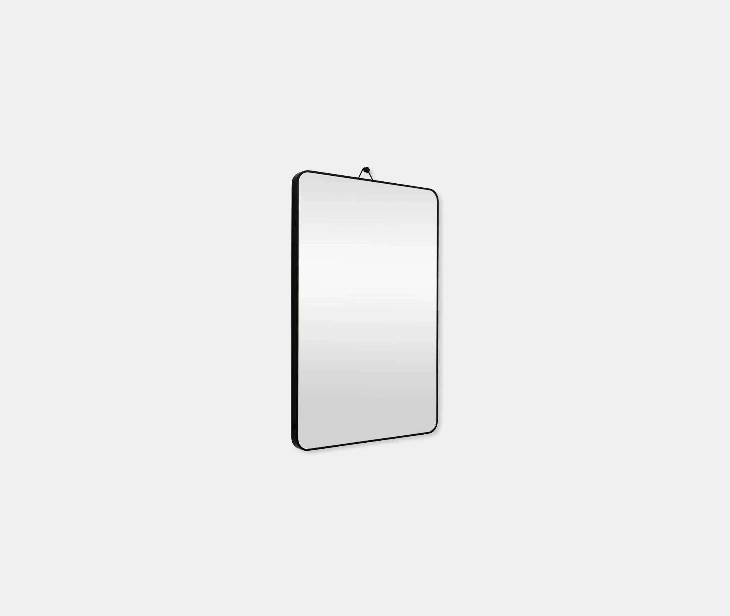 Medium Rectangular Wall Mirror - Black, Wood