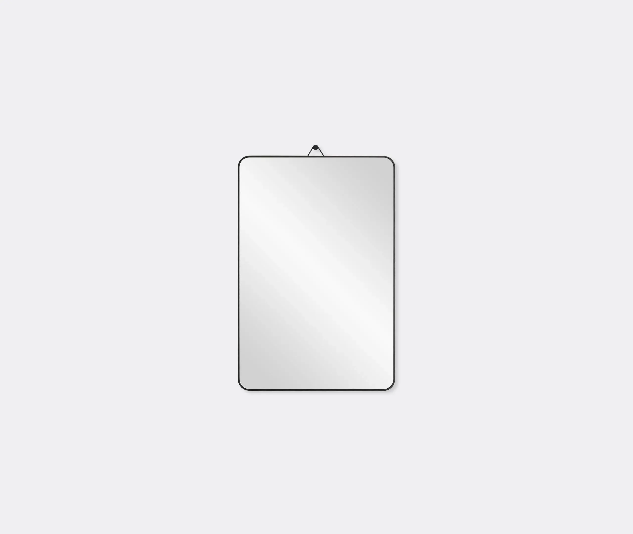Medium Rectangular Wall Mirror - Black, Wood