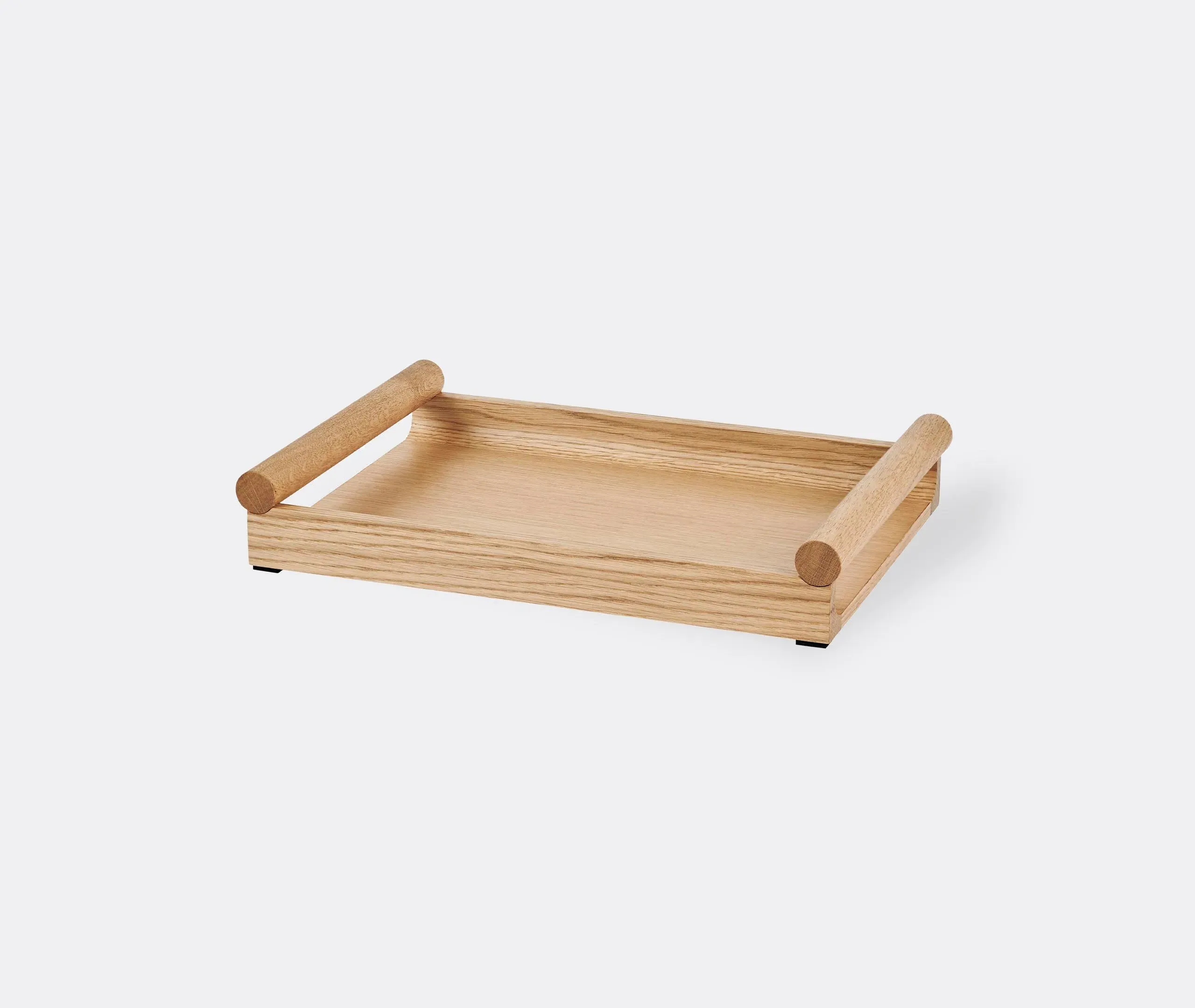 Medium Serving Tray with Handles - Oak Wood