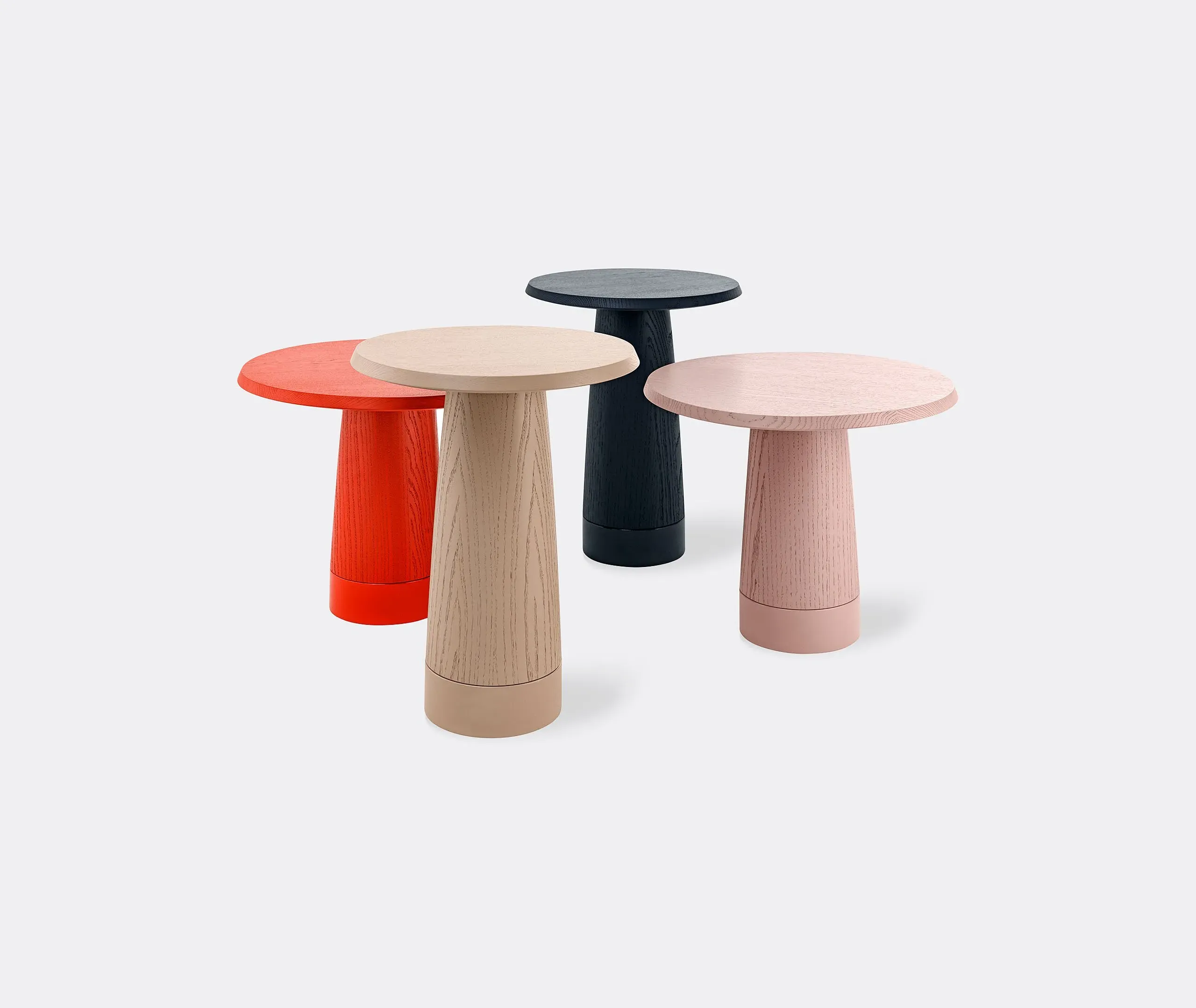 Mushroom Side Table - Dusky Rose, Solid Wood