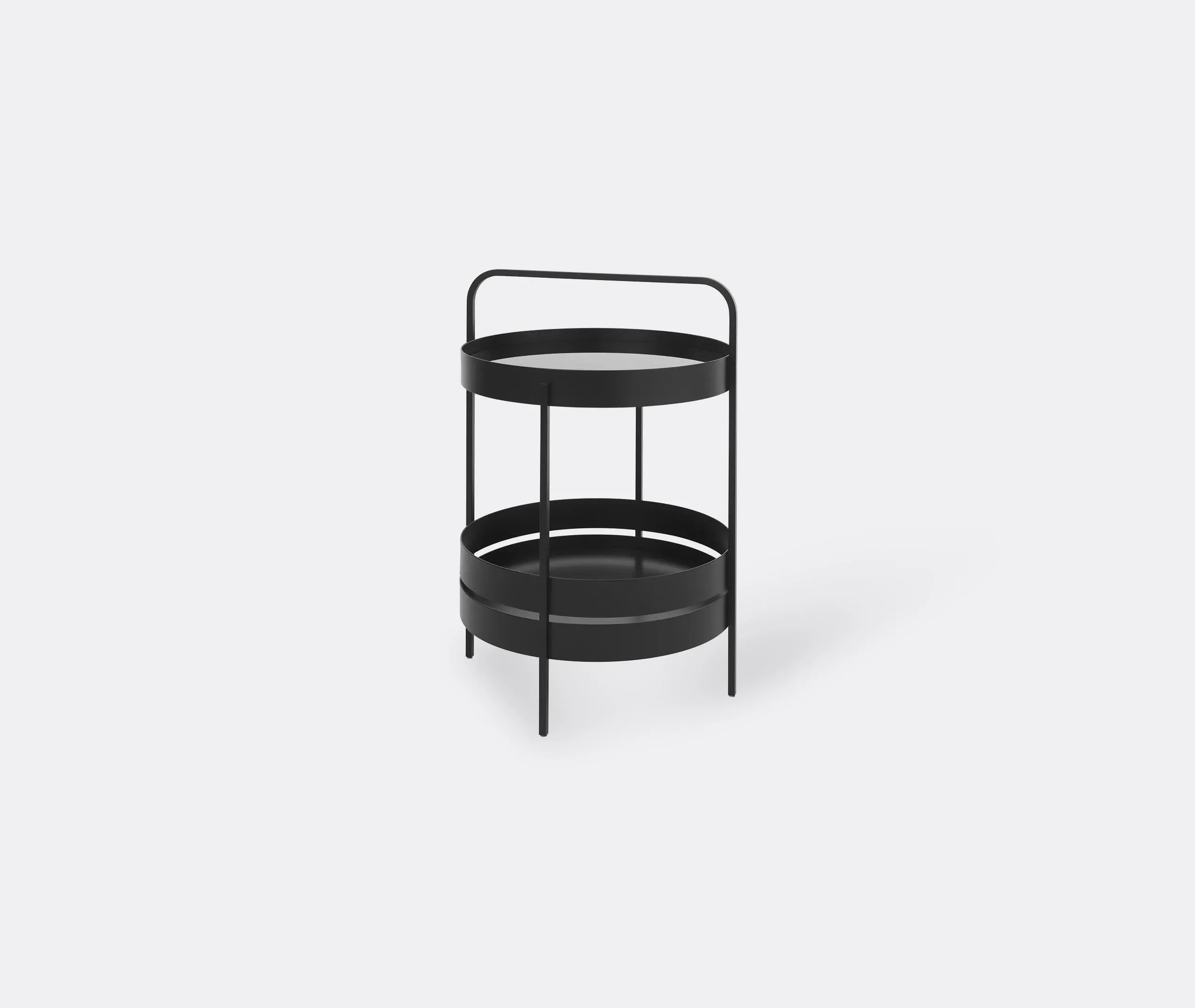 Round Side Table Dual Level - Black, Metal image