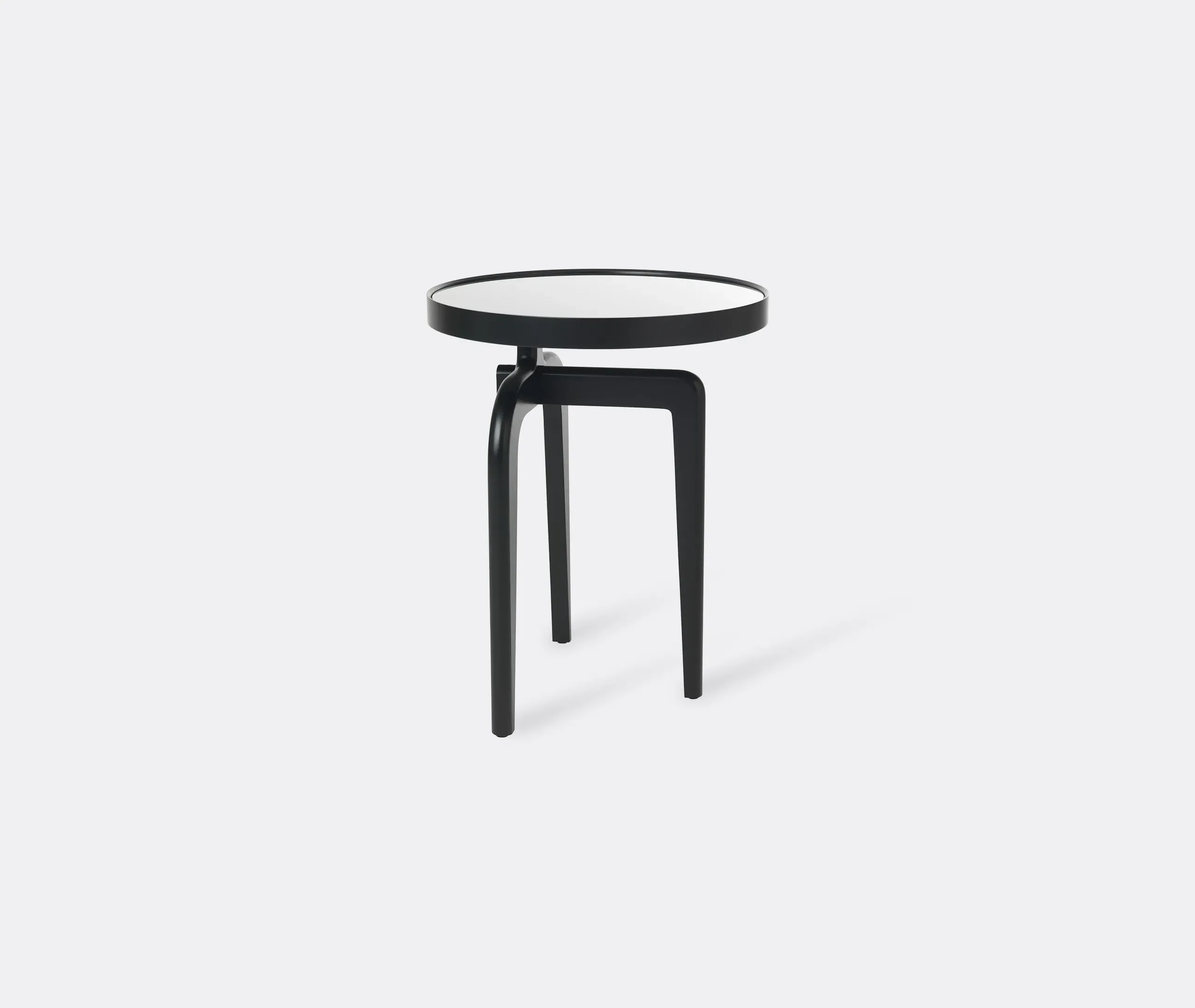 Round Side Table with Glass Top - Black, Wood image