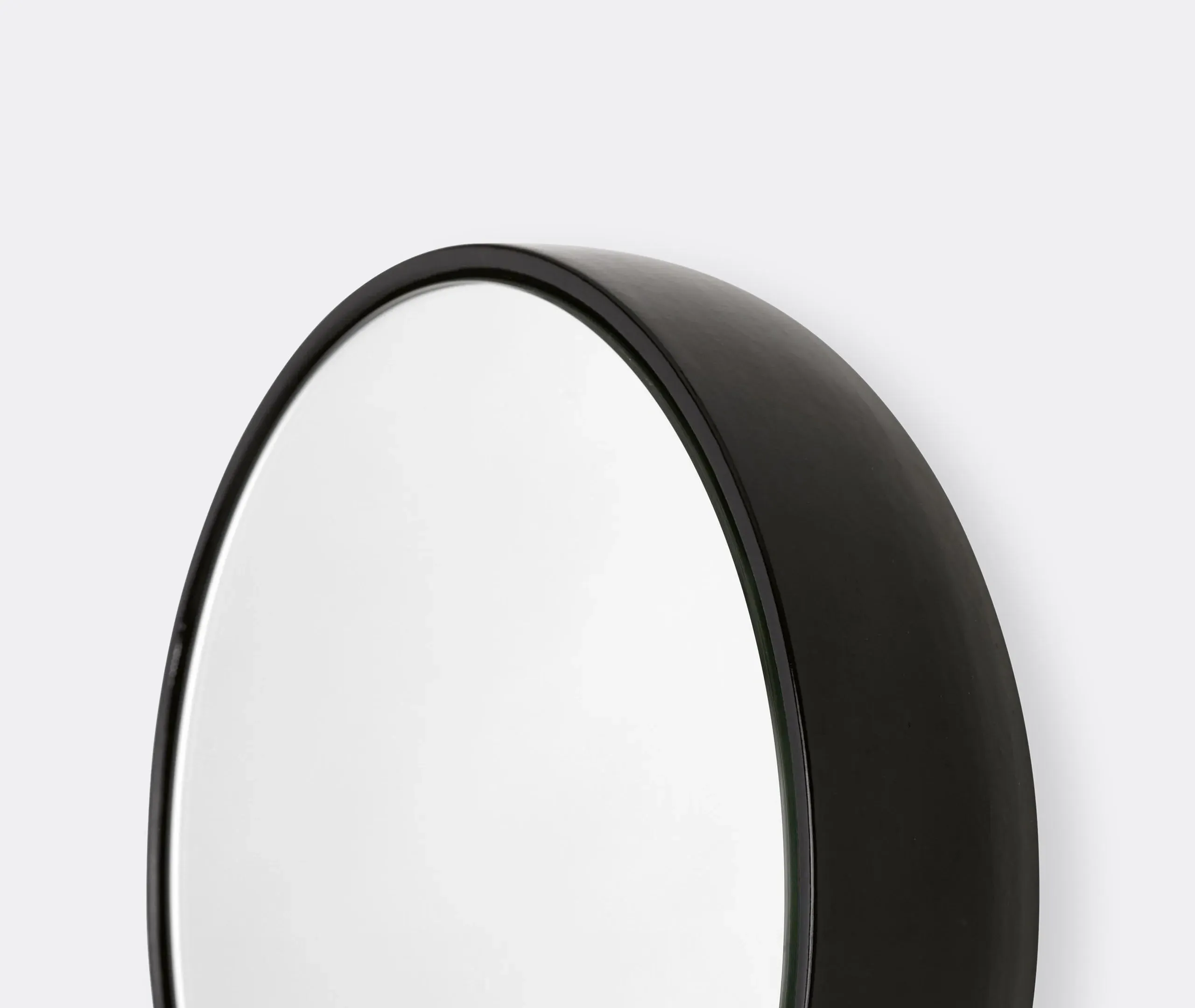 Round Wall Mirror with Frame - Charcoal, Ceramic