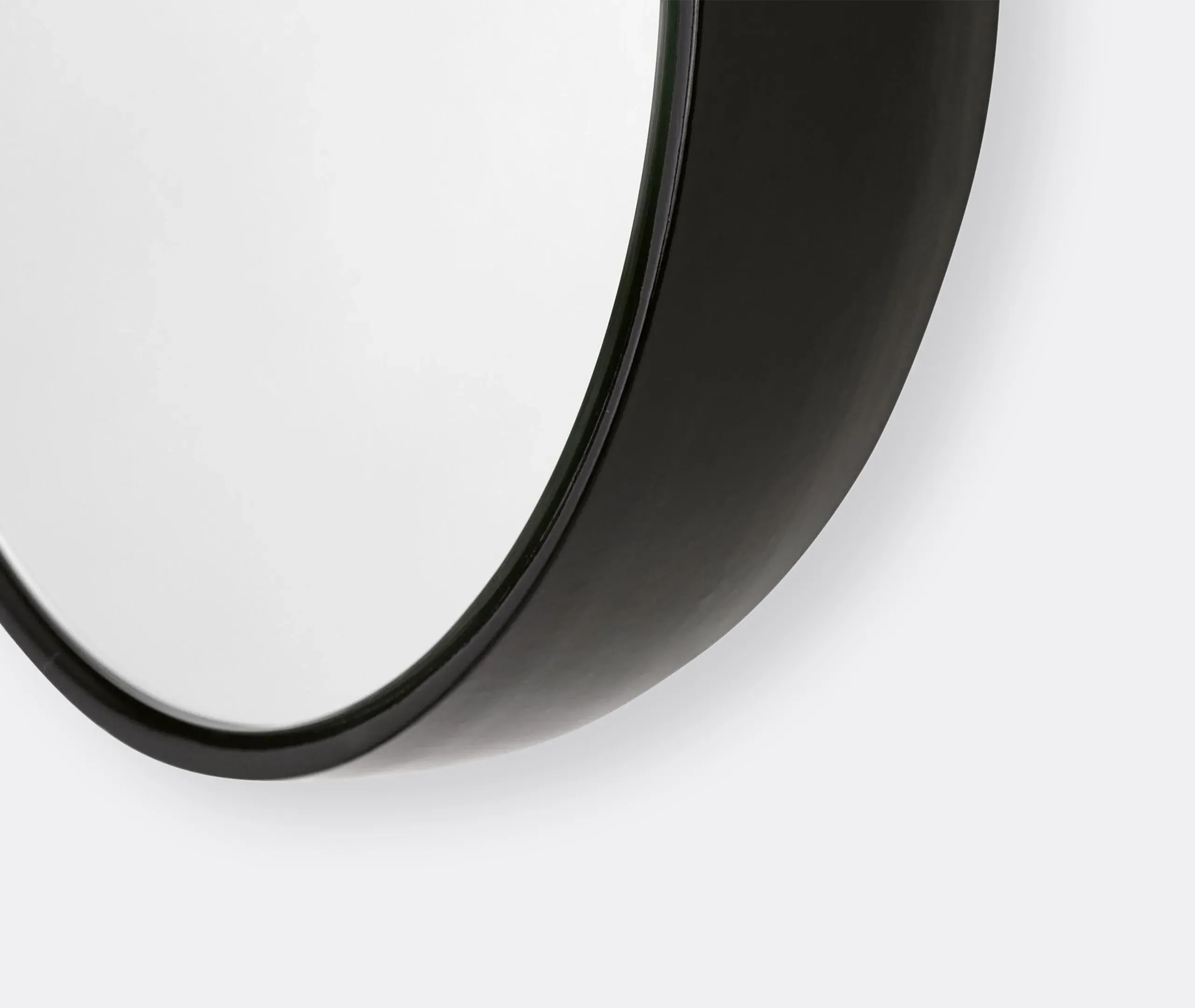 Round Wall Mirror with Frame - Charcoal, Ceramic