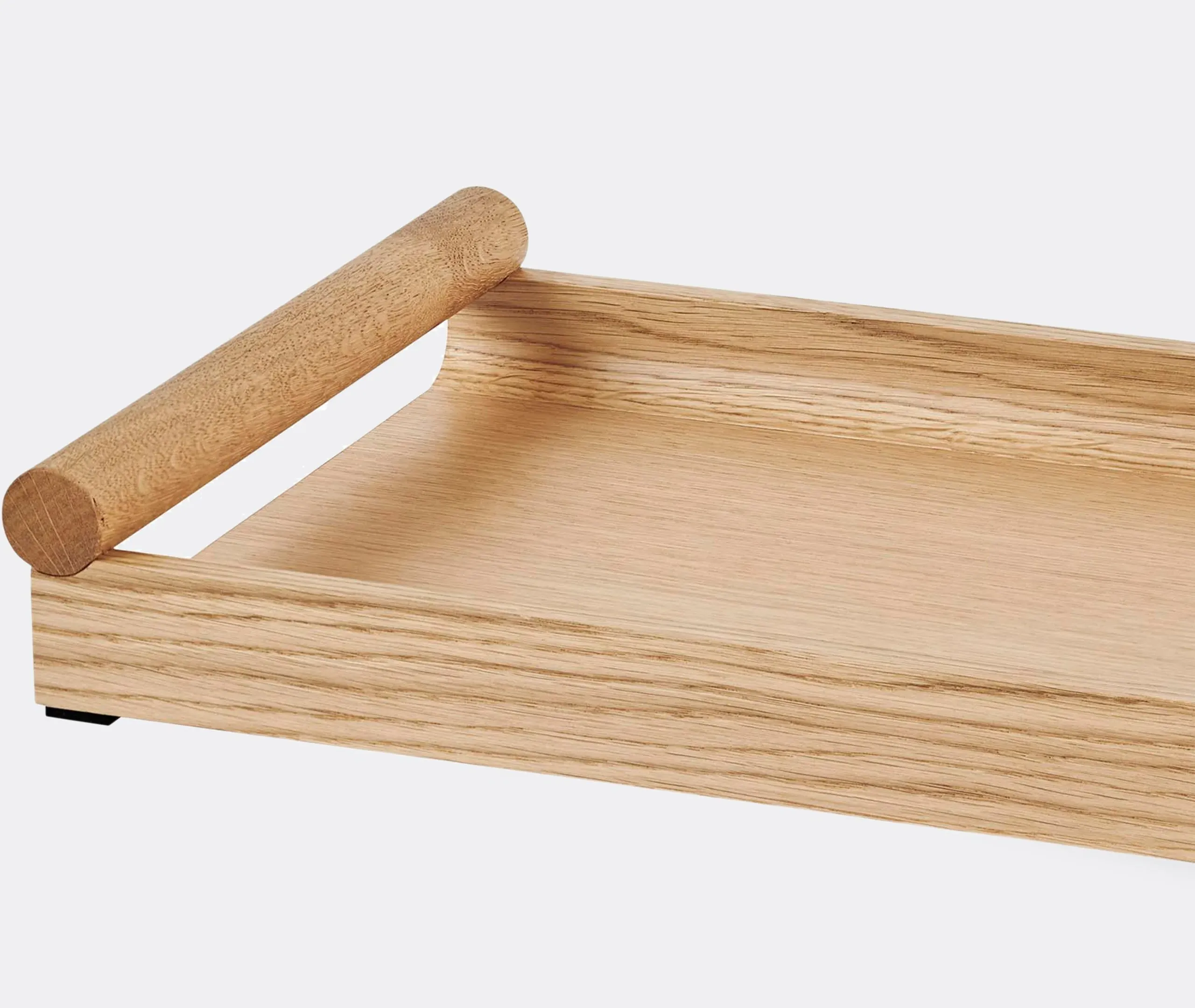 Small Serving Tray with Handles - Oak Wood