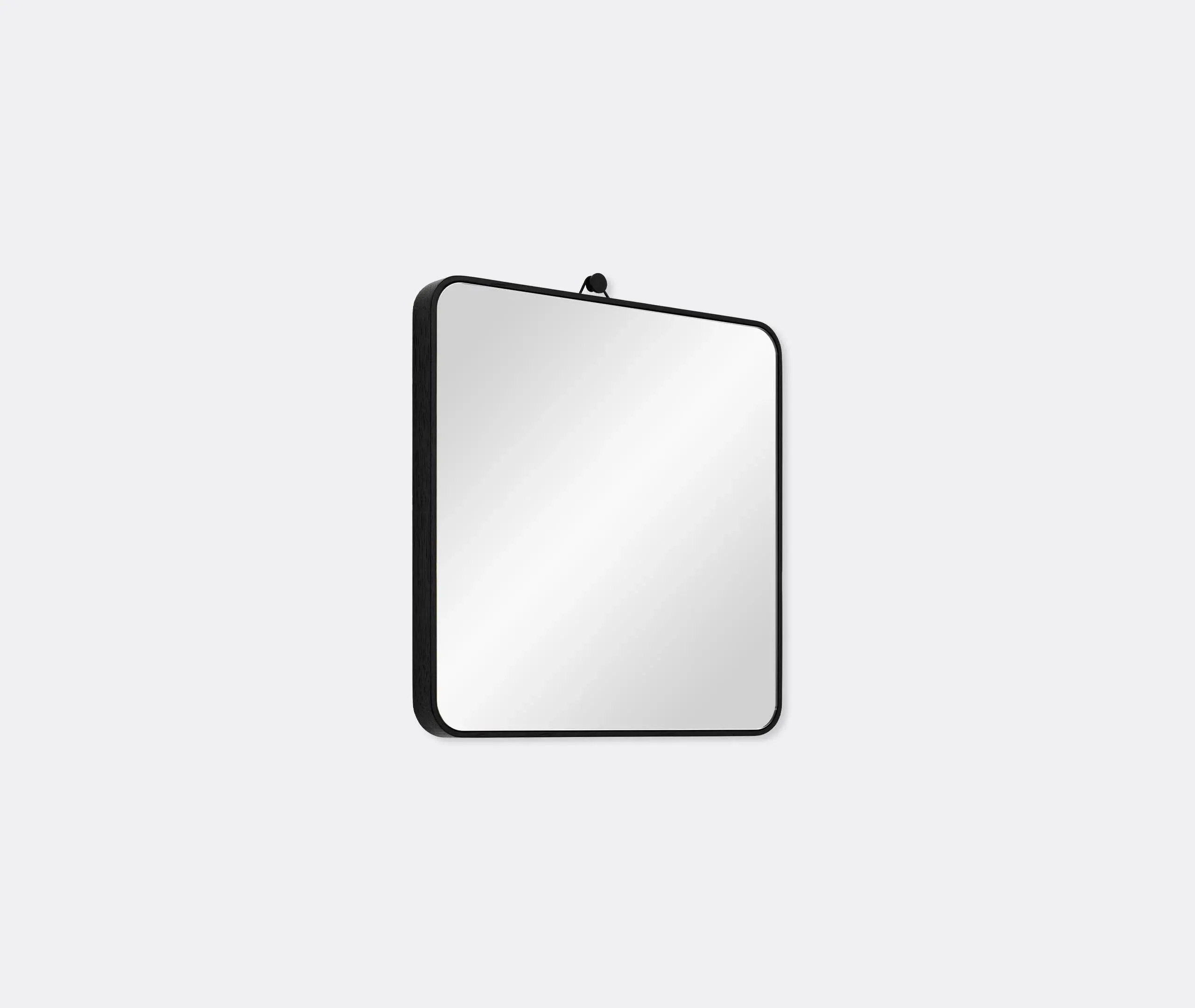 Small Square Wall Mirror - Black, Solid Wood