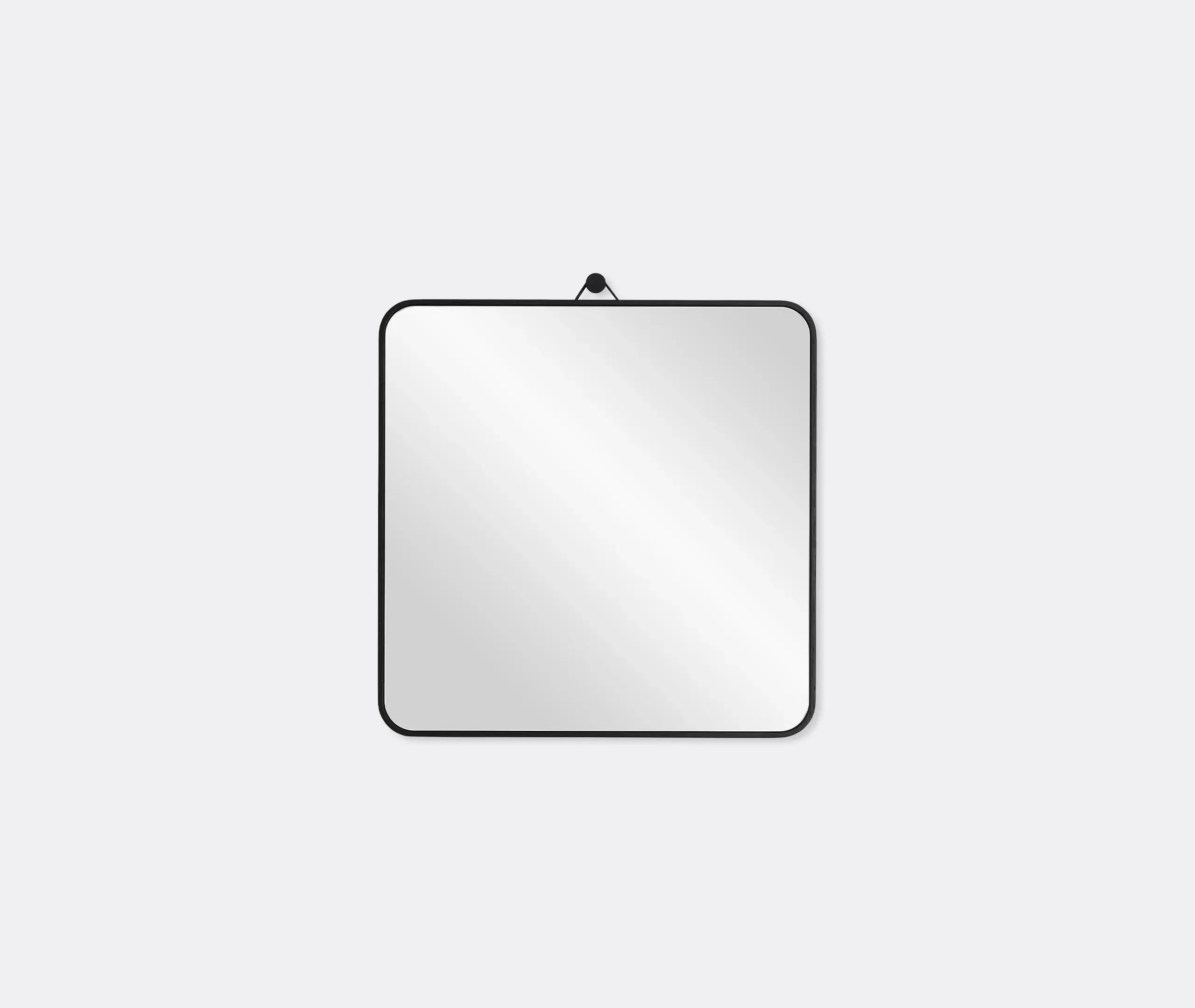 Small Square Wall Mirror - Black, Solid Wood