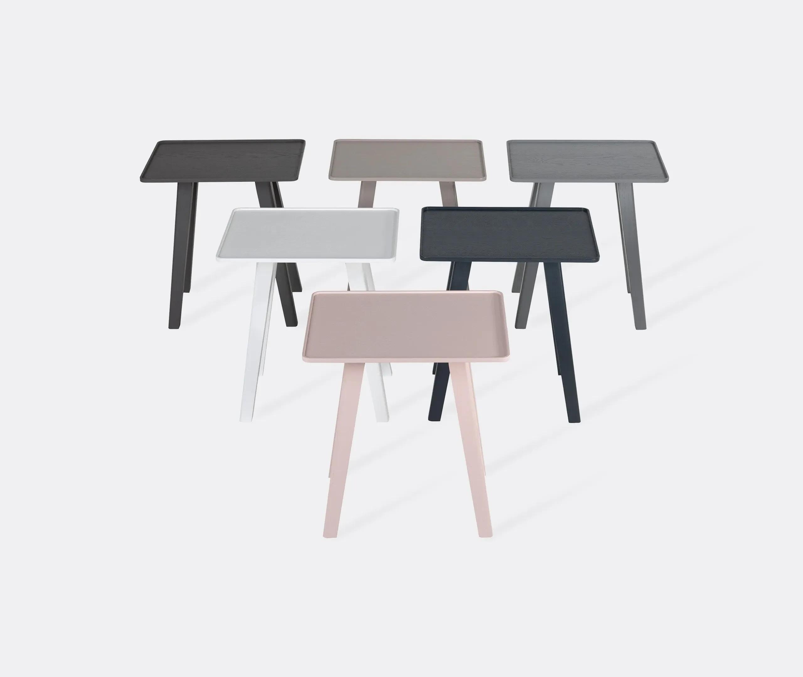 Square Stool with Angled Legs - Dusky Rose, Wood