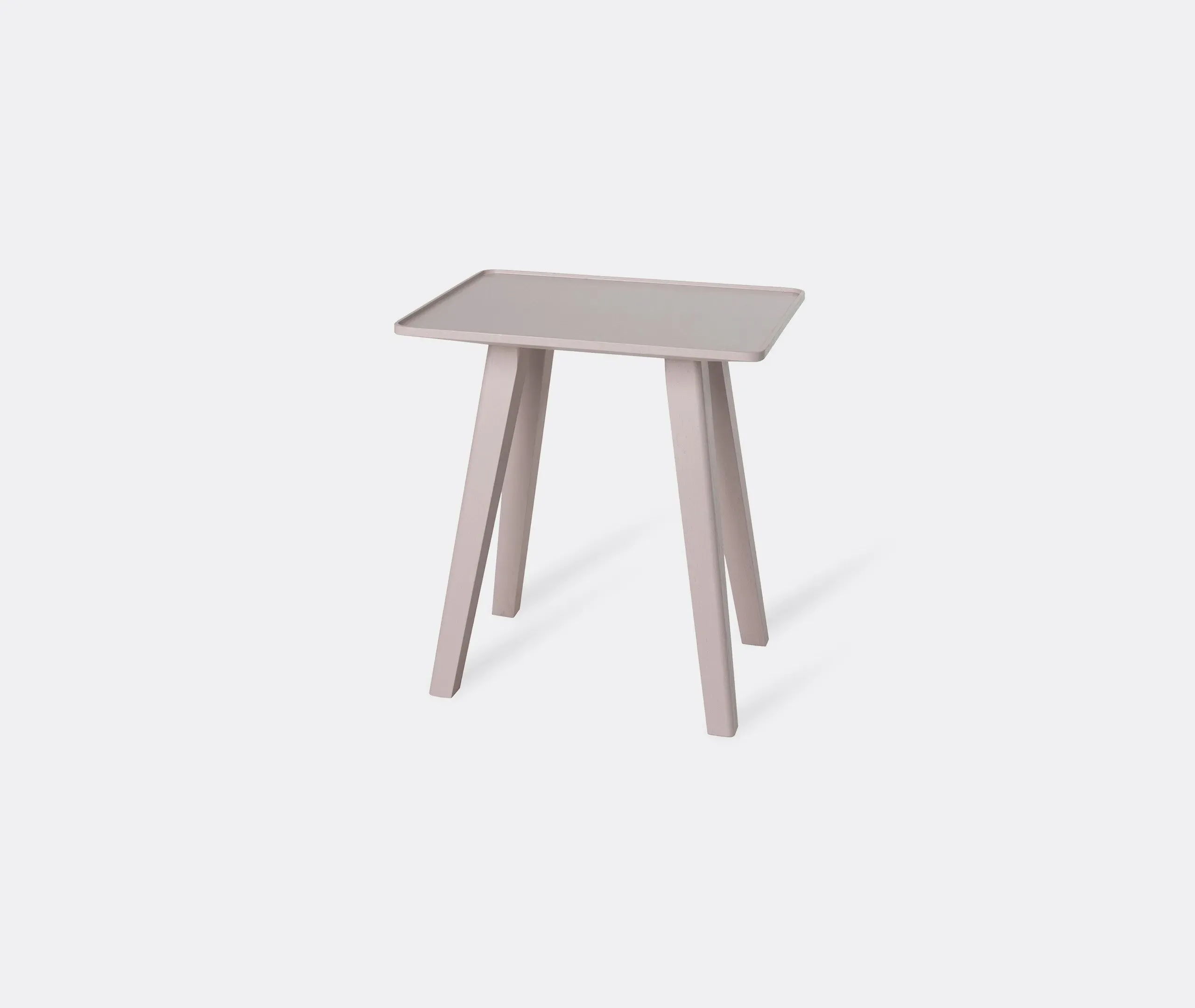 Square Stool with Angled Legs - Dusky Rose, Wood