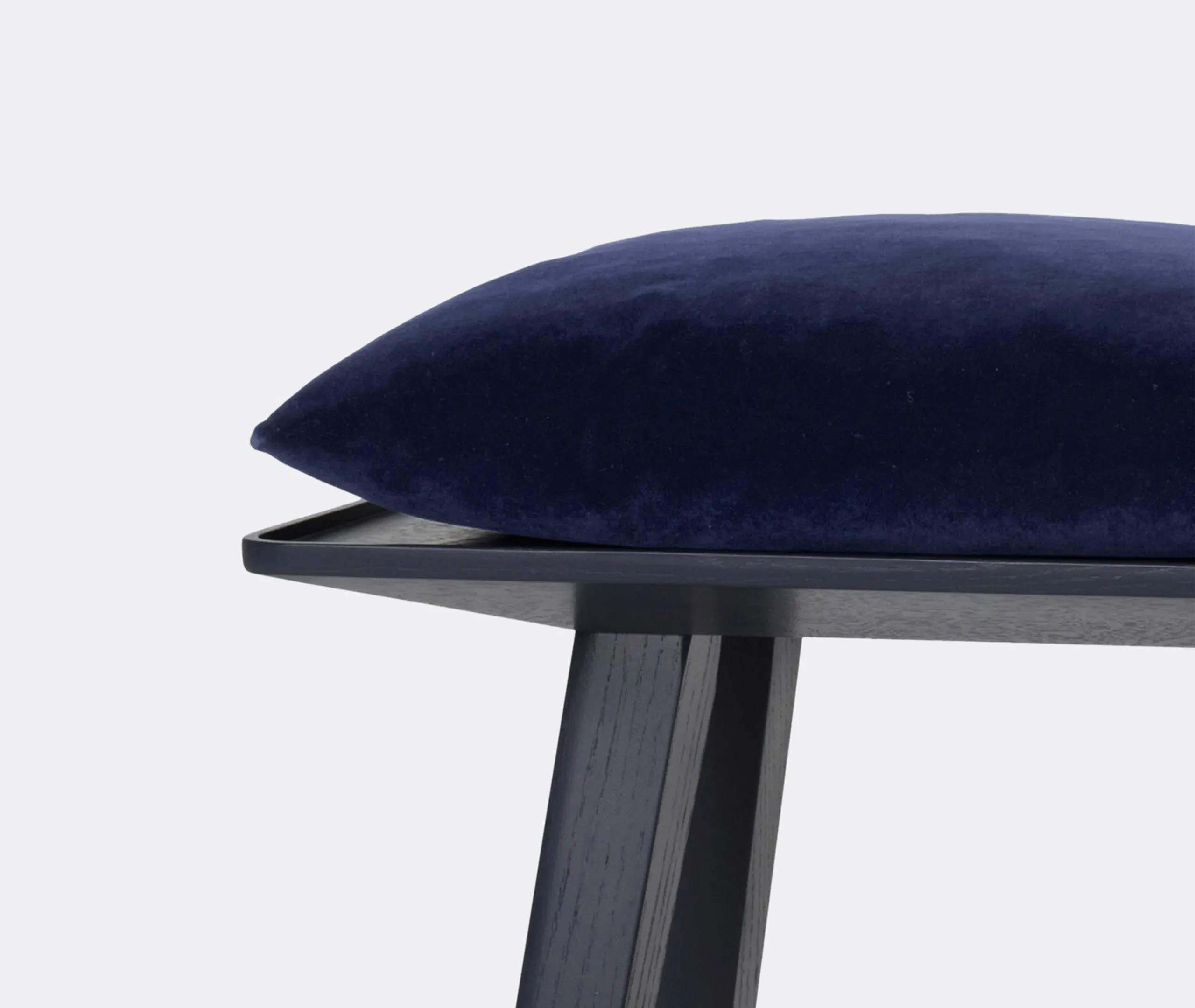 Square Stool with Angled Legs - Granite, Wood