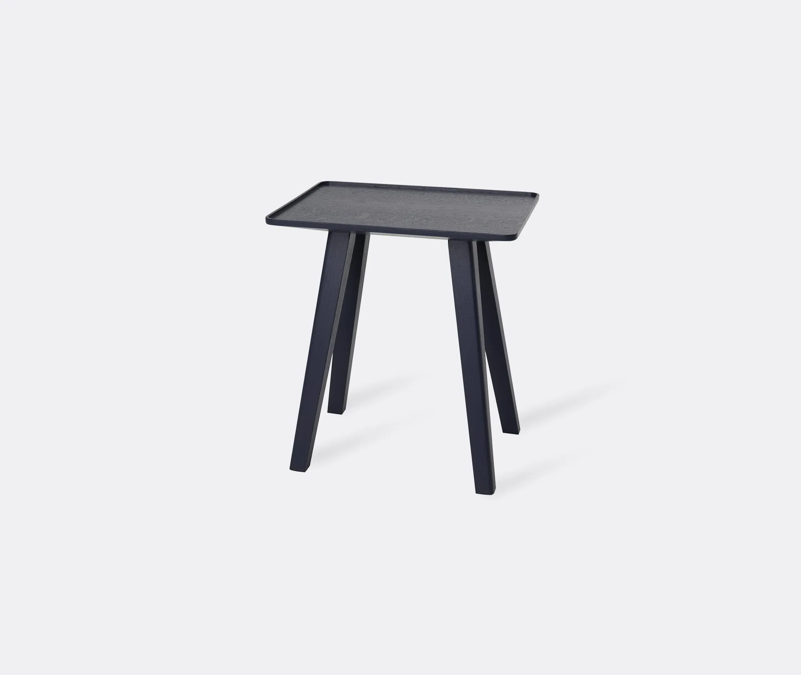 Square Stool with Angled Legs - Granite, Wood