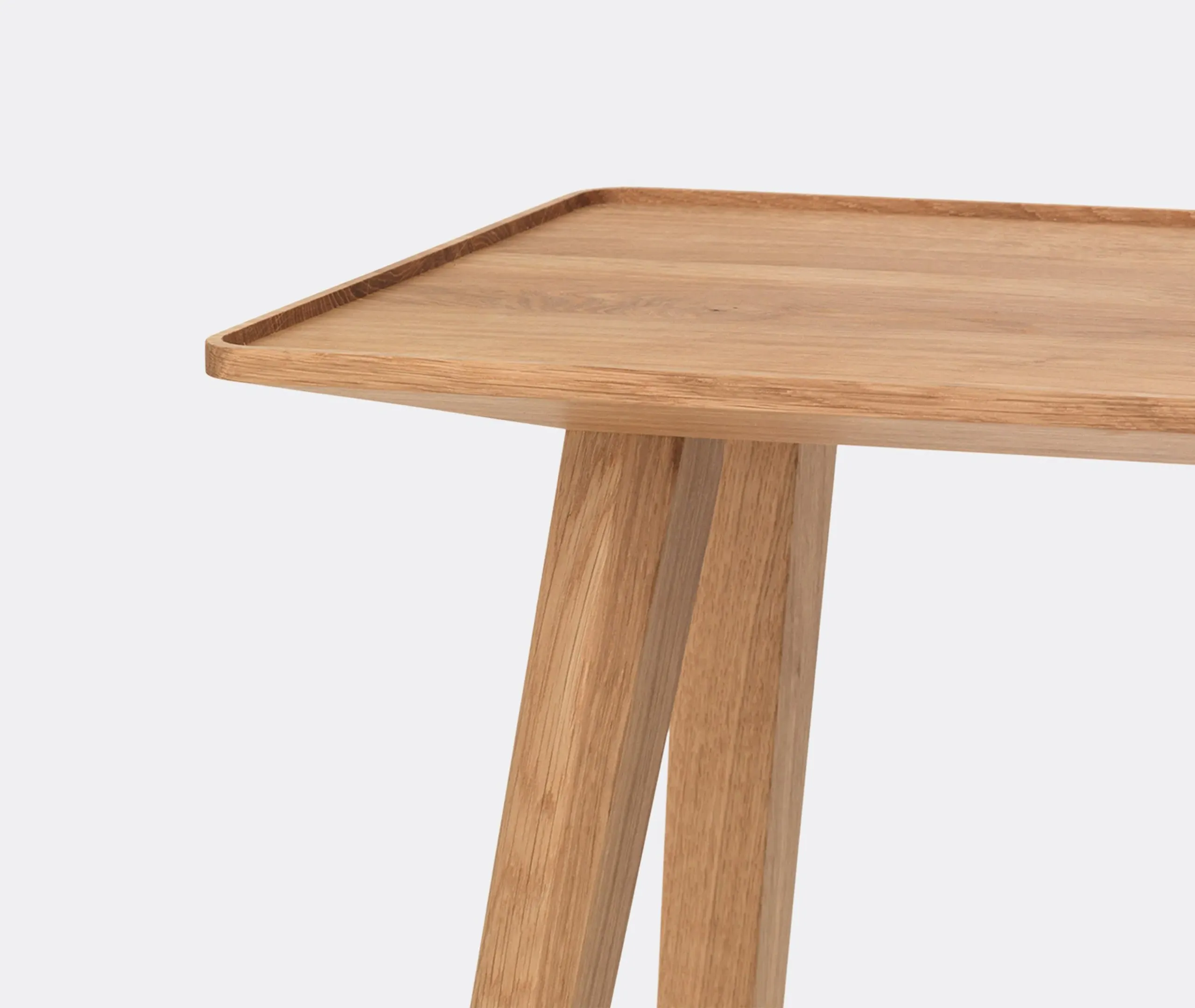 Square Stool with Angled Legs - Oak, Solid Wood
